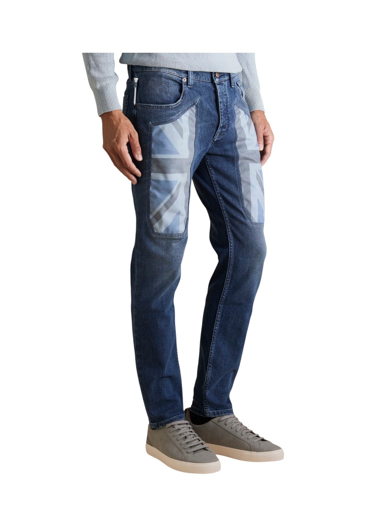 Pantaloni 5 Tasche Anniversary 5 Tasche ANNIV002 Blu Scuro Toppe Uk Blu