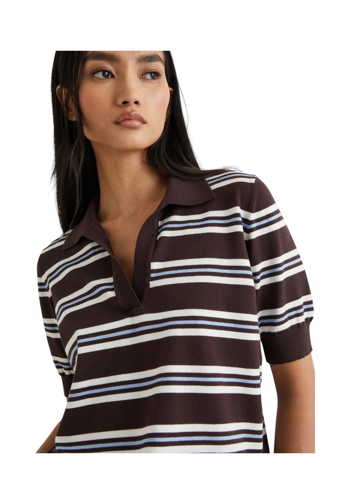 Maglione con Scollo a V GEMINI Cioccolato