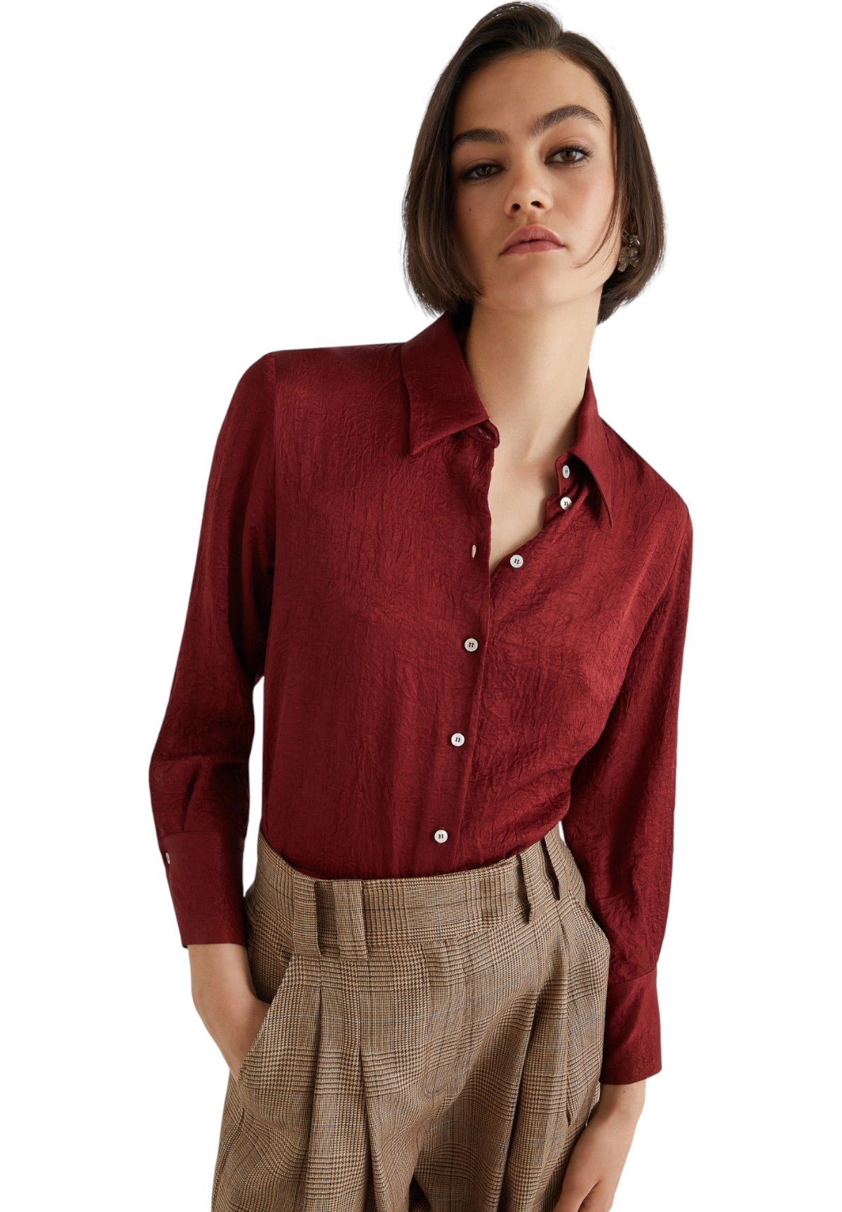 Camicia a Maniche Lunghe 2523116092200 LIRICO Bordeaux