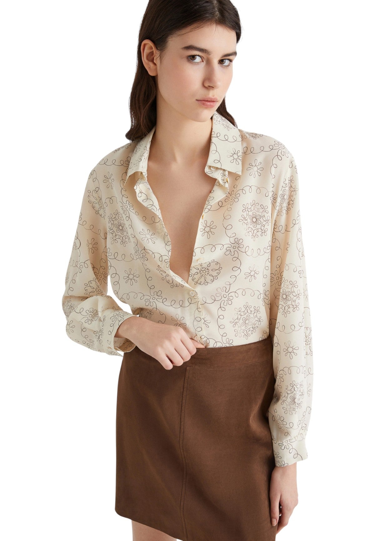 Camicia a Maniche Lunghe 2523116161200 TUNDRA Bianco Lana