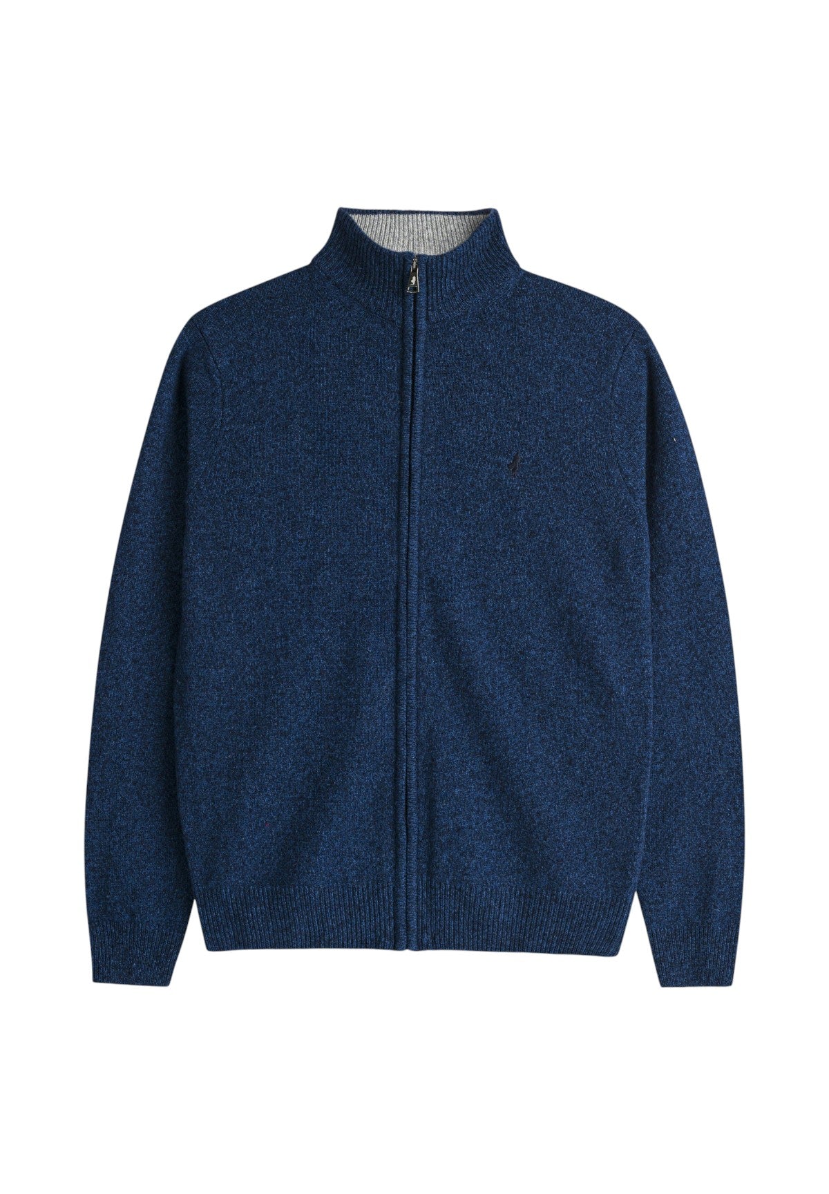 Maglione Collo Alto G7 Wool Mouline' Full-Zip Knit 11MKN109-03503 College Blue