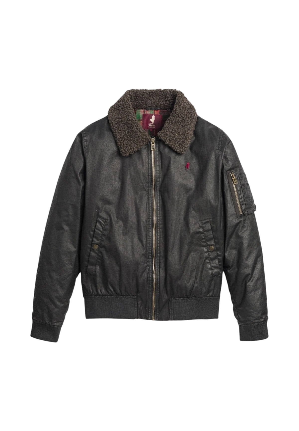 Giacca in Pelle Waxed Cotton Bomber Jacket 11MSJ011-03704 Fudge Chocolate