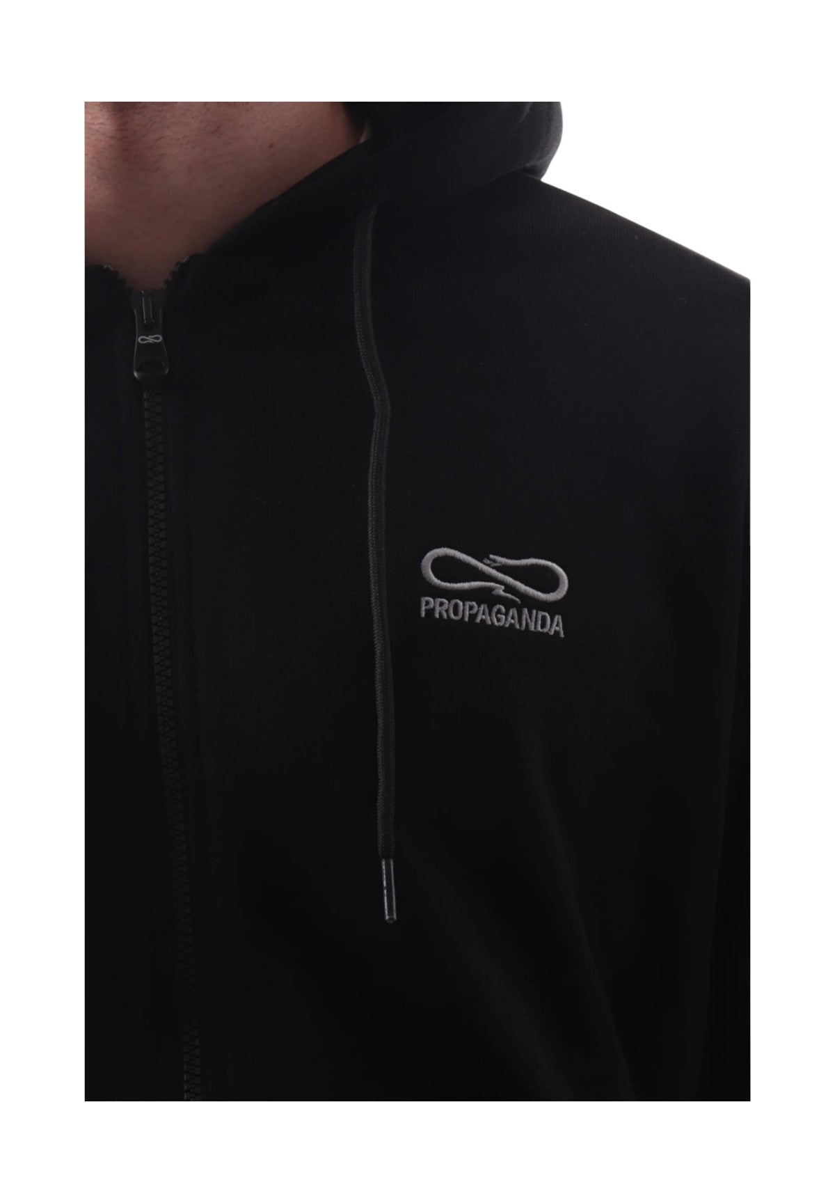 Felpa Full-Zip con Cappuccio Logo Embroidery 25FWPRFE433 Nero