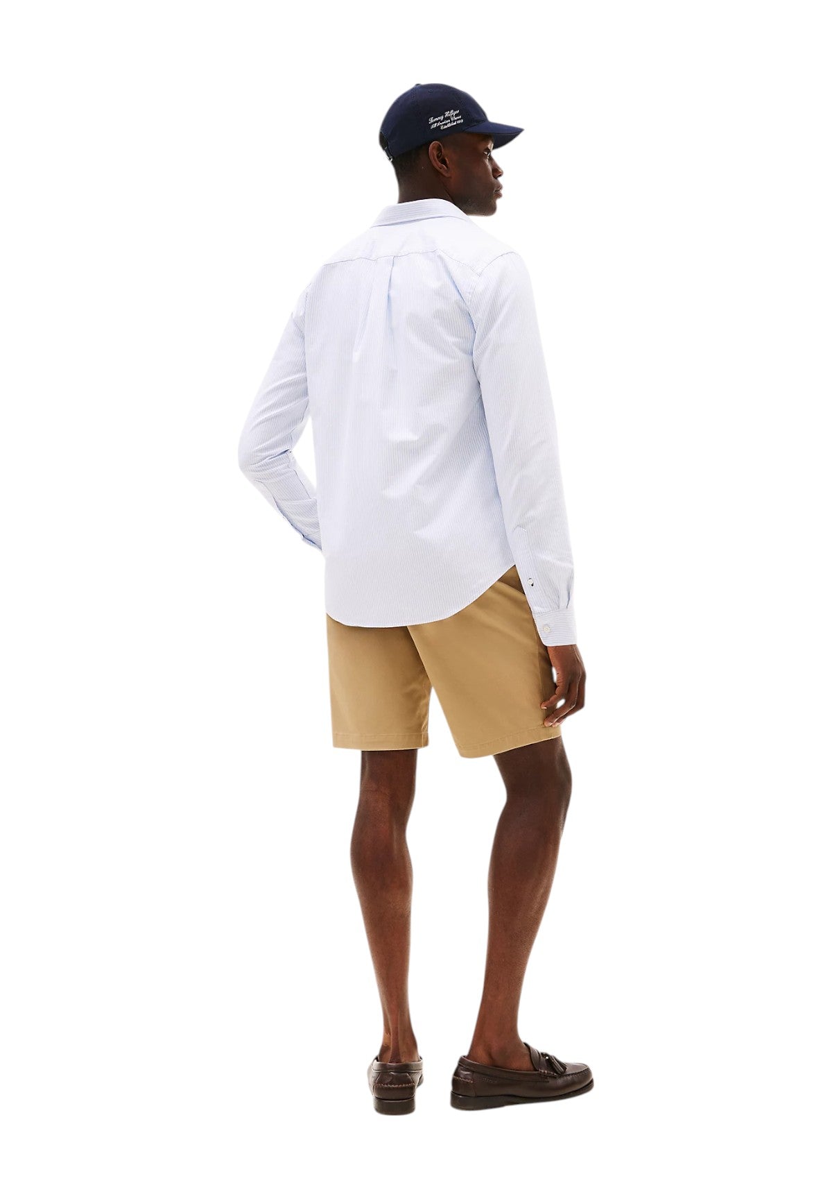 Camicia a Maniche Lunghe Heritage Oxford MW0MW36238 Cloudy Blue, White