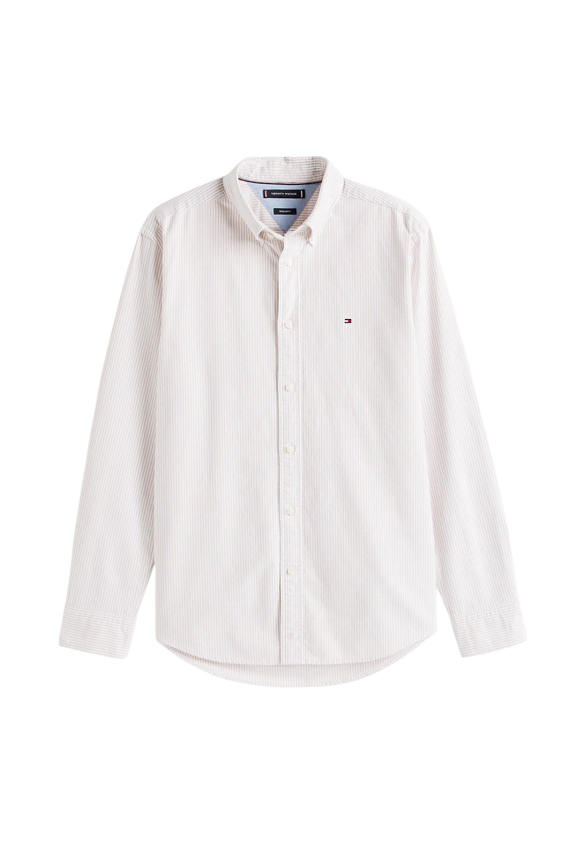 Camicia a Maniche Lunghe Heritage Oxford MW0MW36238 Safari Canvas, White