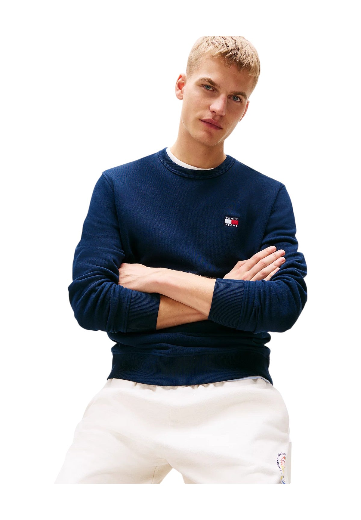 Felpa Girocollo Tjm Reg Badge Crew E DM0DM20660 Dark Night Navy