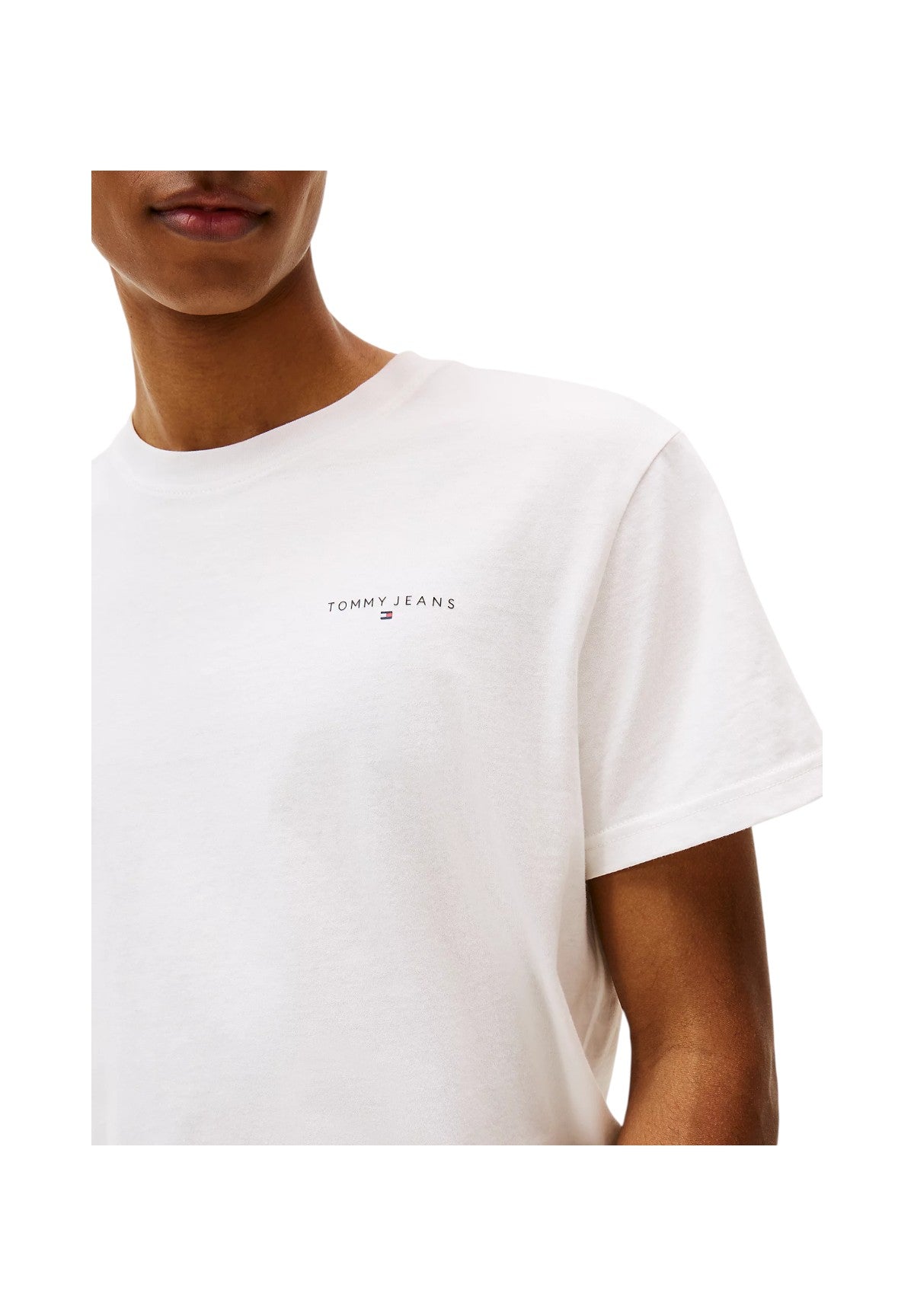 T-shirt a Maniche Corte Tjm Slim Linear Ches DM0DM21780 Ecru