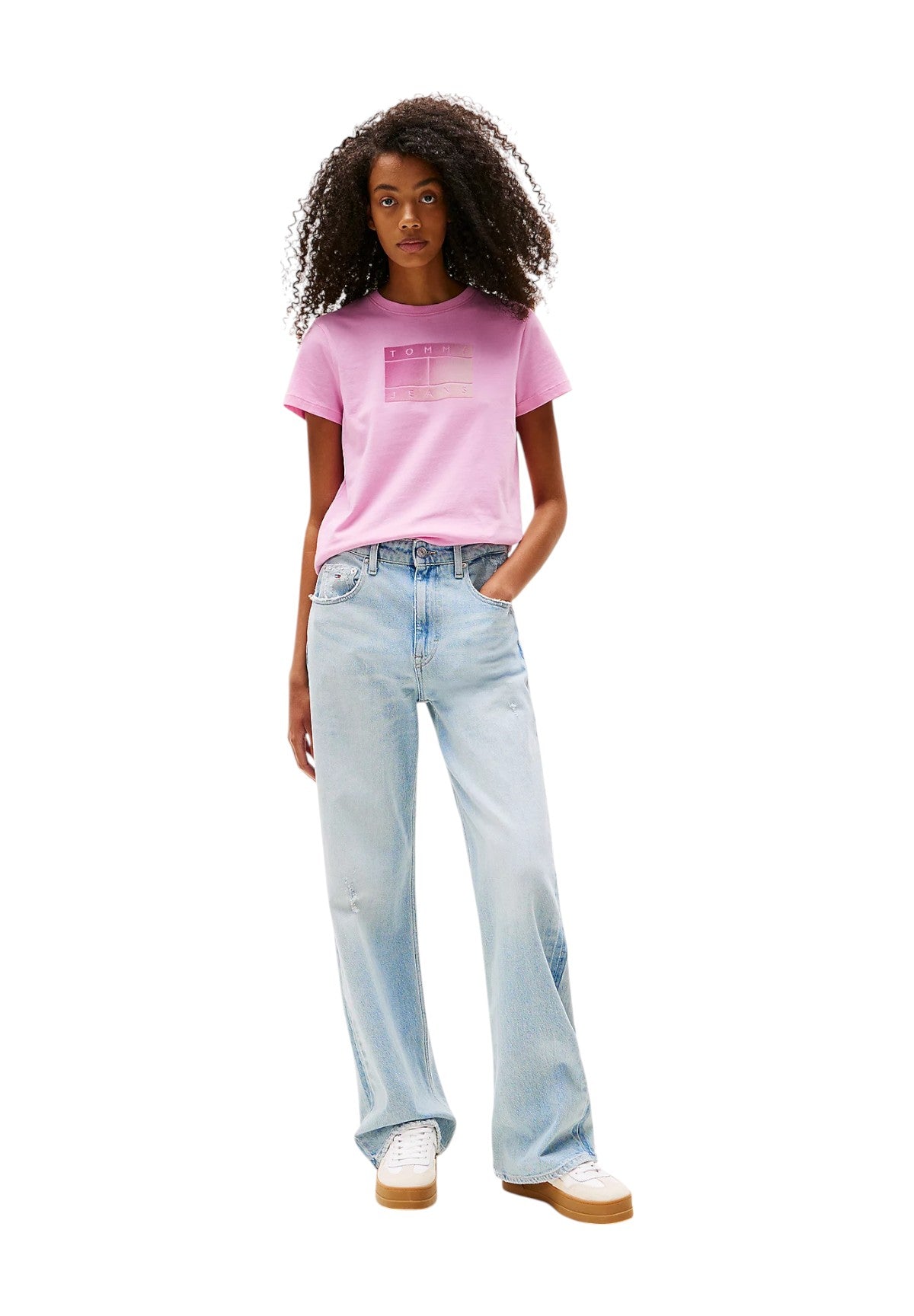 T-shirt a Maniche Corte Tjw Reg Gradient Fla DW0DW20905 Carnival Pink