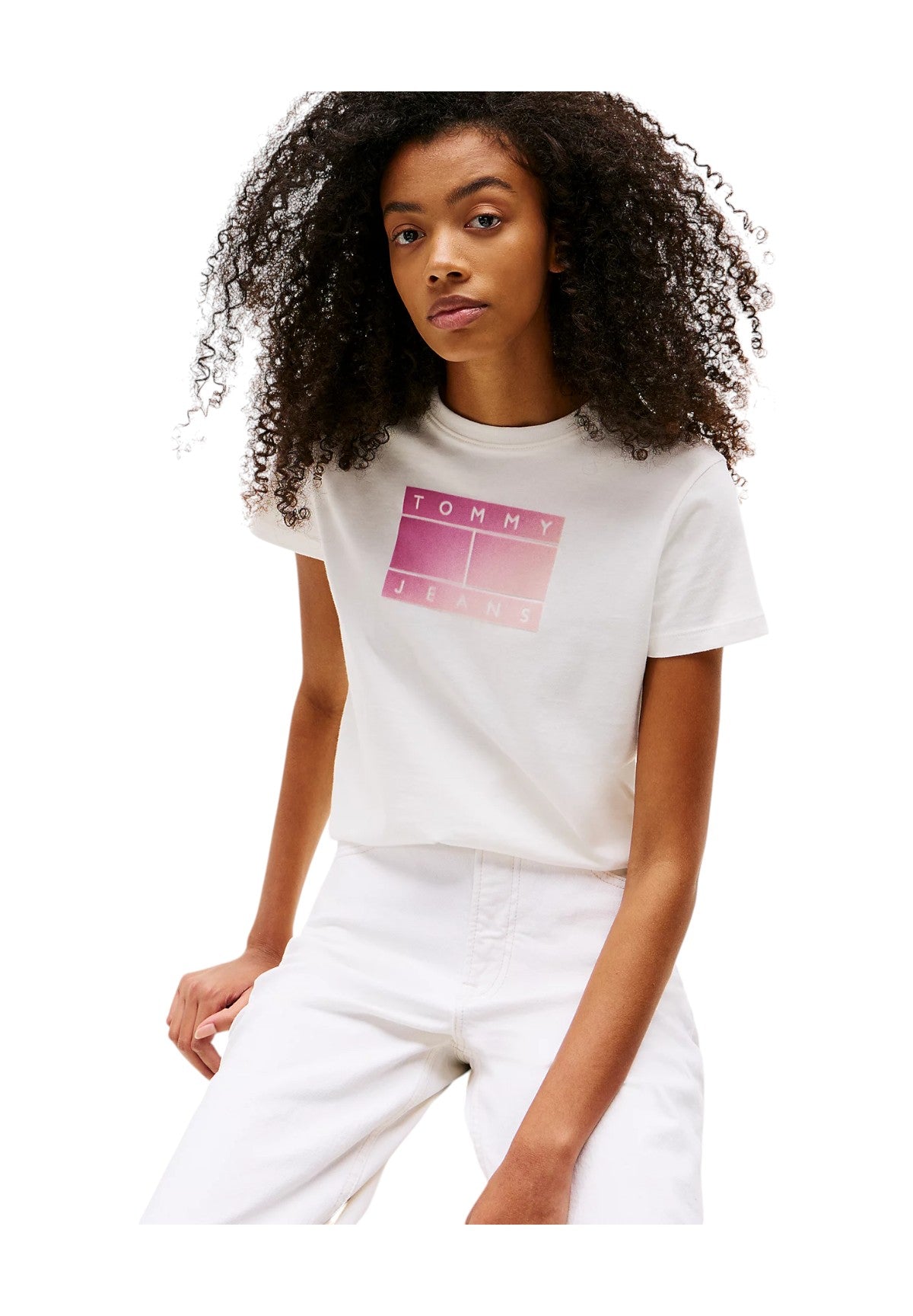 T-shirt a Maniche Corte Tjw Reg Gradient Fla DW0DW20905 Ecru