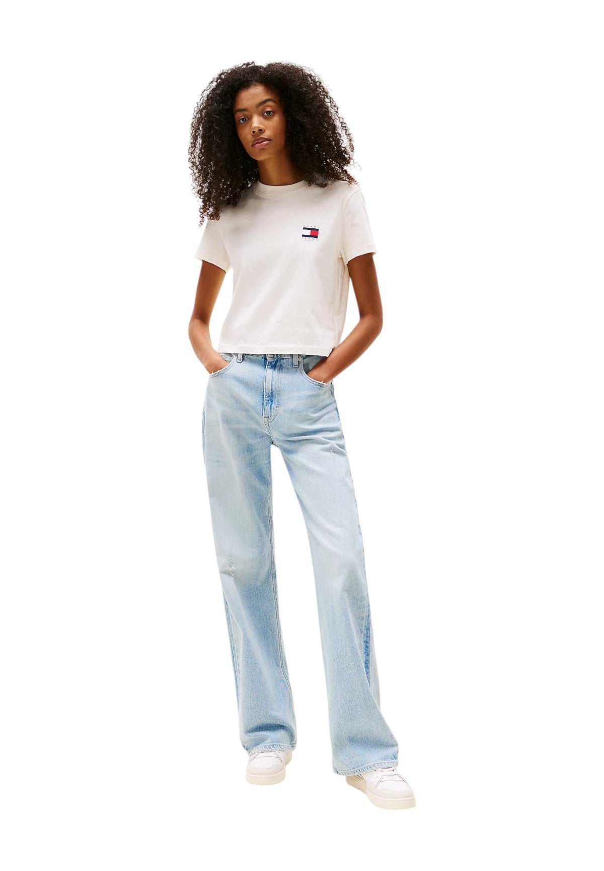 T-shirt a Maniche Corte Tjw Reg Sh Tommy Us DW0DW21423 Ancient White