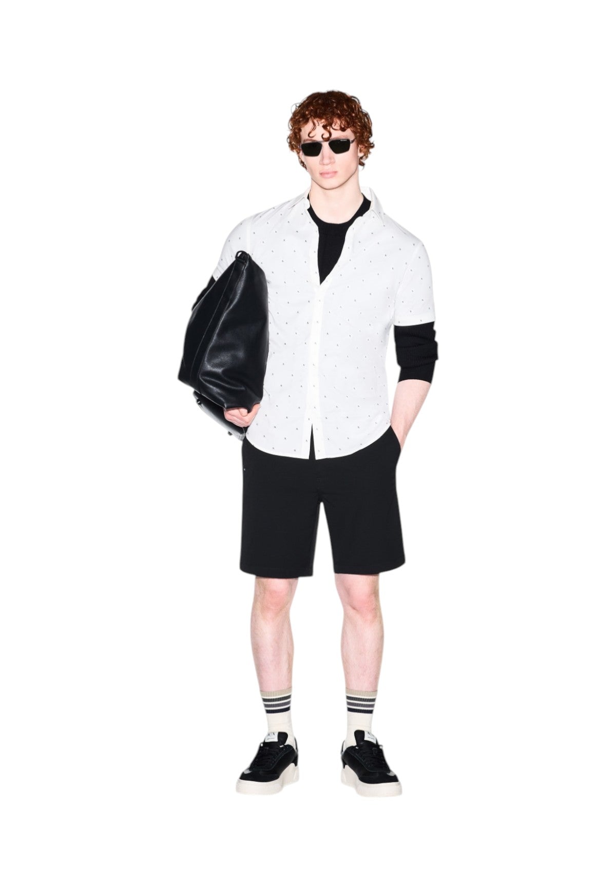 Camicia a Maniche Corte XM000624 Ax Cross Logo Off Wh