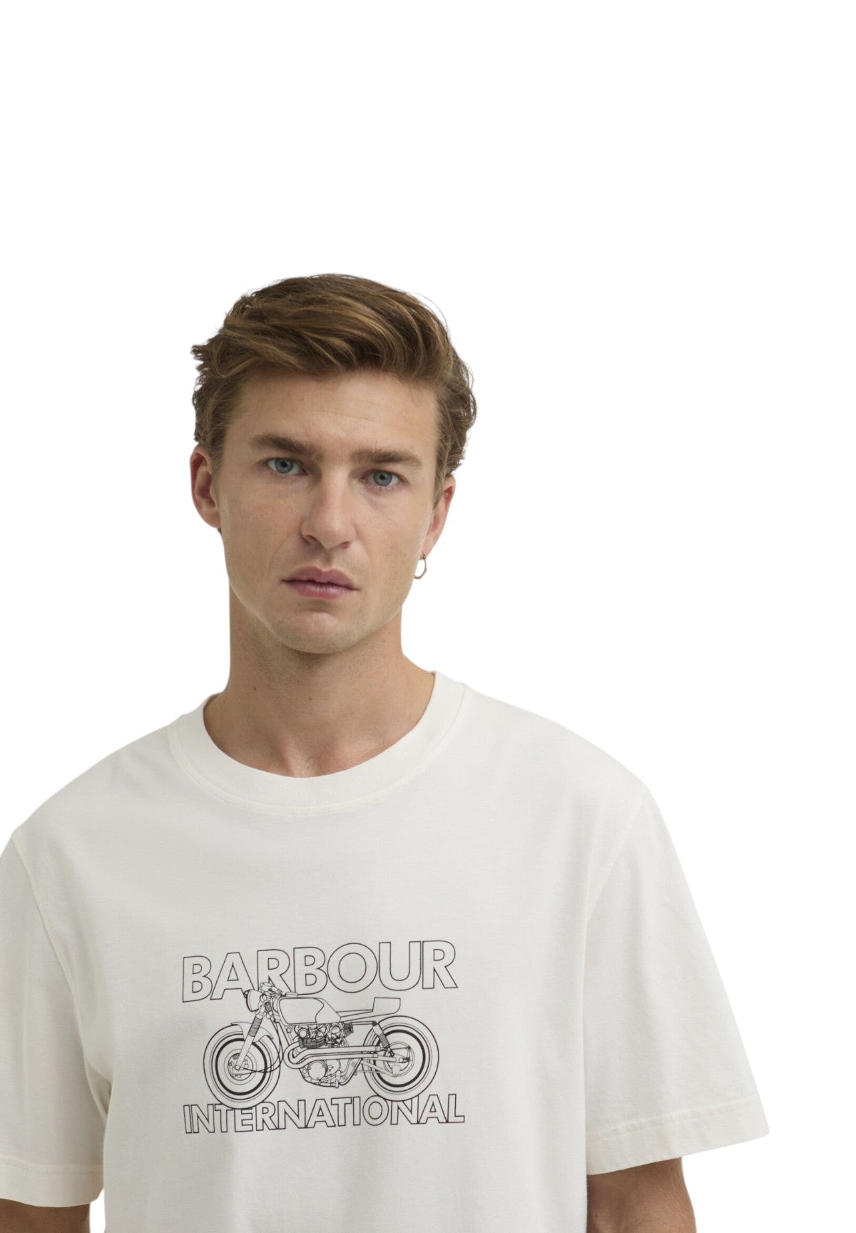 T-shirt a Maniche Corte Cowl Motorbike Graphic T-Shirt MTS1578 Whisper White