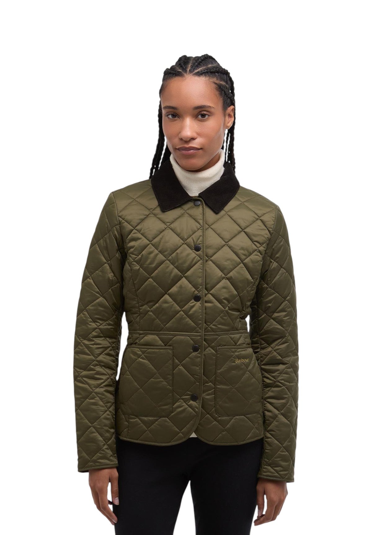 Giubbino Deveron Quilt LQU1012 Olive, Pale Pink