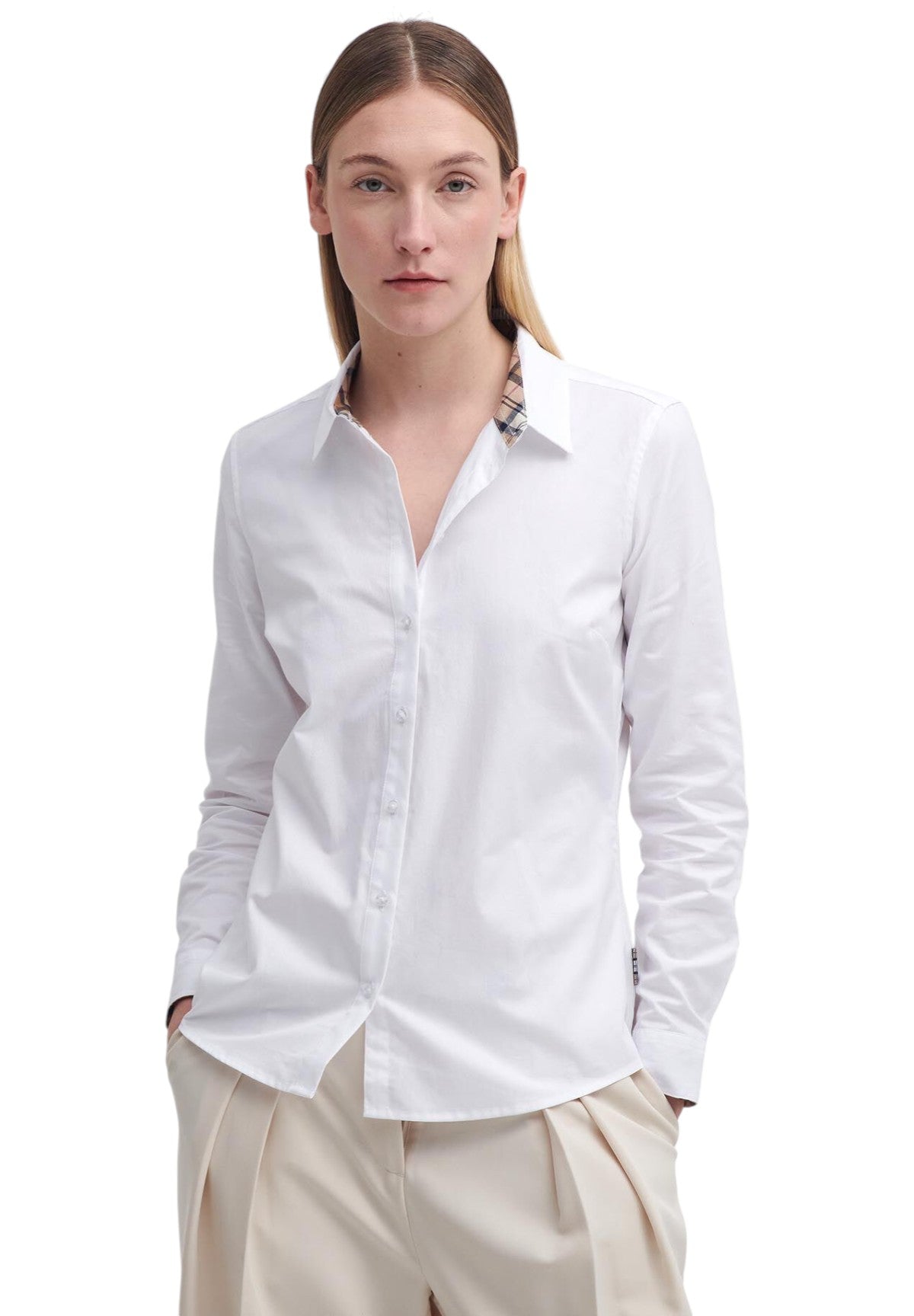 Camicia a Maniche Lunghe Derwent Shirt LSH1409 White, Hessian Tartan