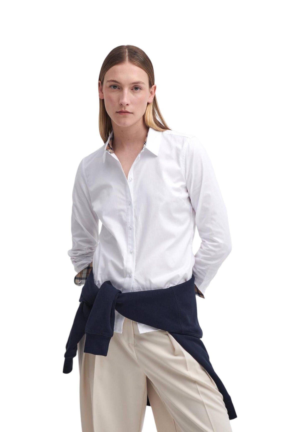 Camicia a Maniche Lunghe Derwent Shirt LSH1409 White, Hessian Tartan