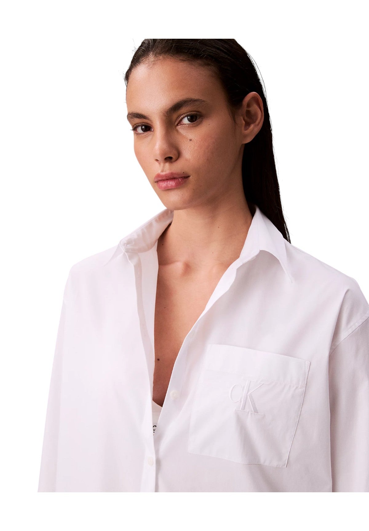 Camicia a Maniche Lunghe Poplin Relaxed Shirt LV047C143G Brilliant White
