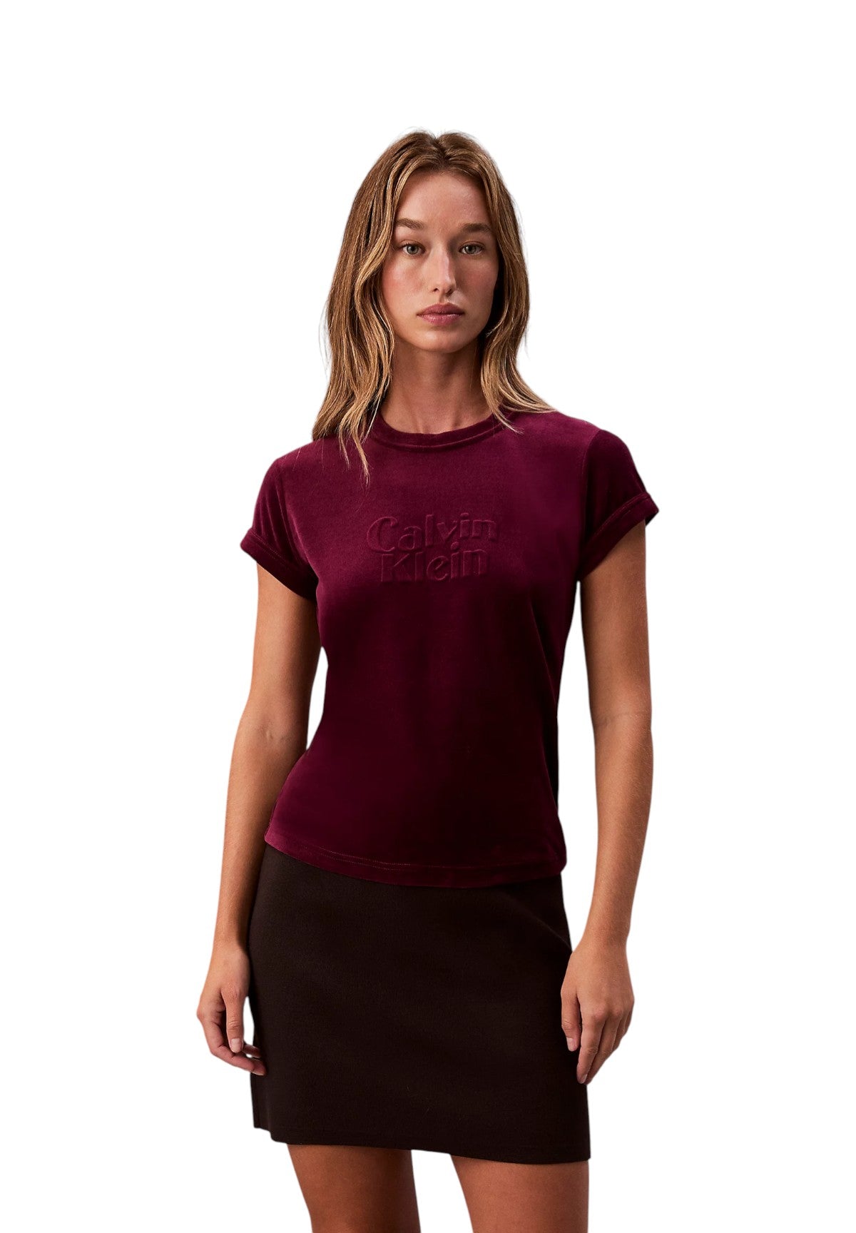 T-shirt a Maniche Corte Ss Velour Logo Tee LV047E222G Hot Berry