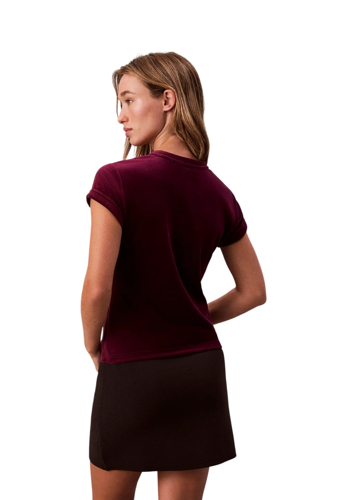 T-shirt a Maniche Corte Ss Velour Logo Tee LV047E222G Hot Berry