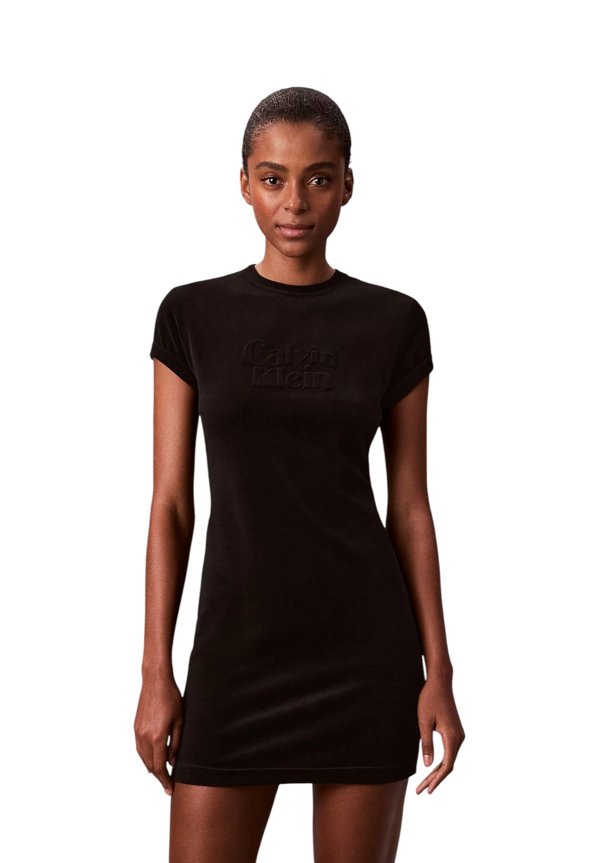 Abito Ss Velour Embossed M LV047E223G Black