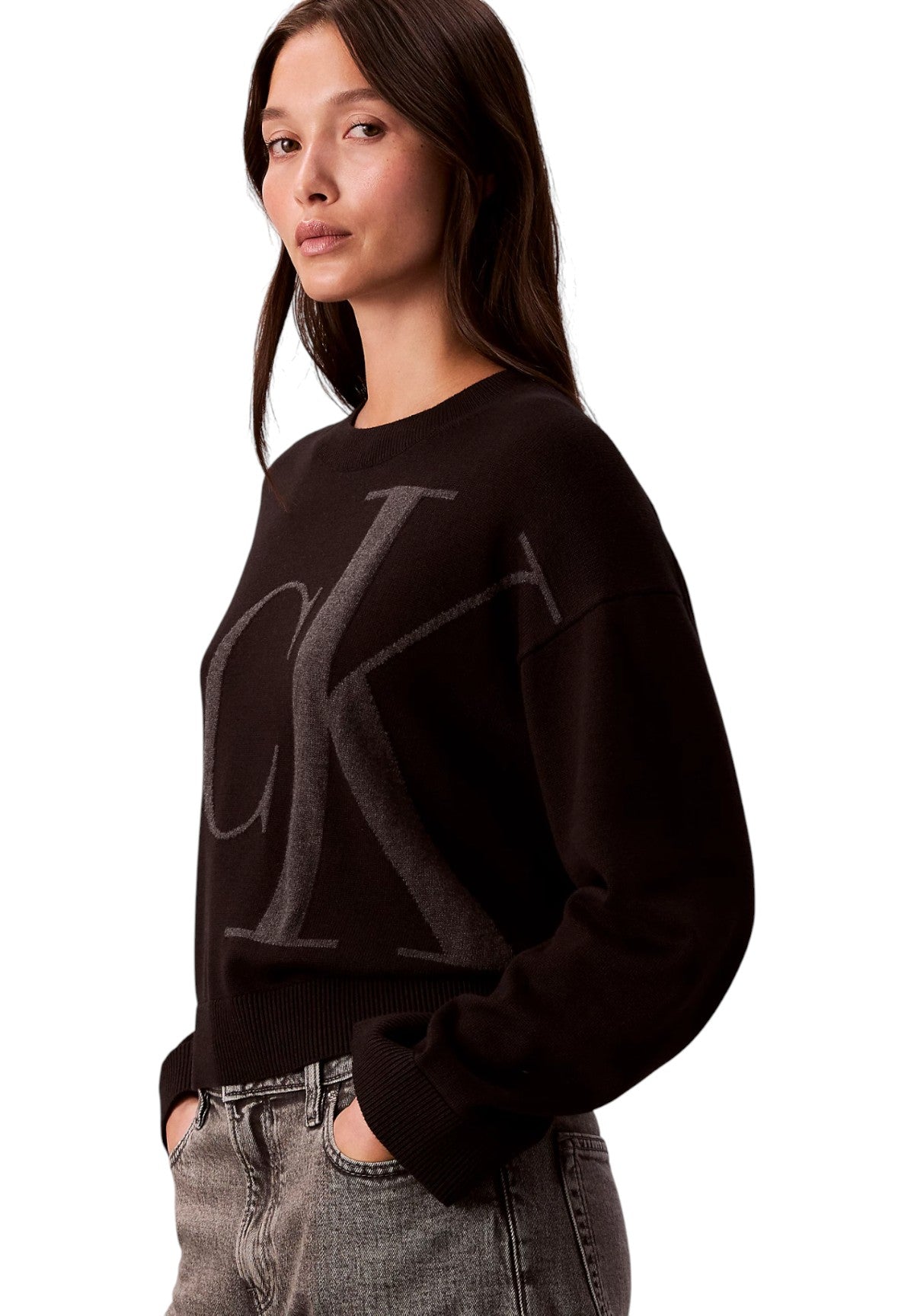 Maglione Girocollo Long Sleeve Smooth C LV047E304G Black