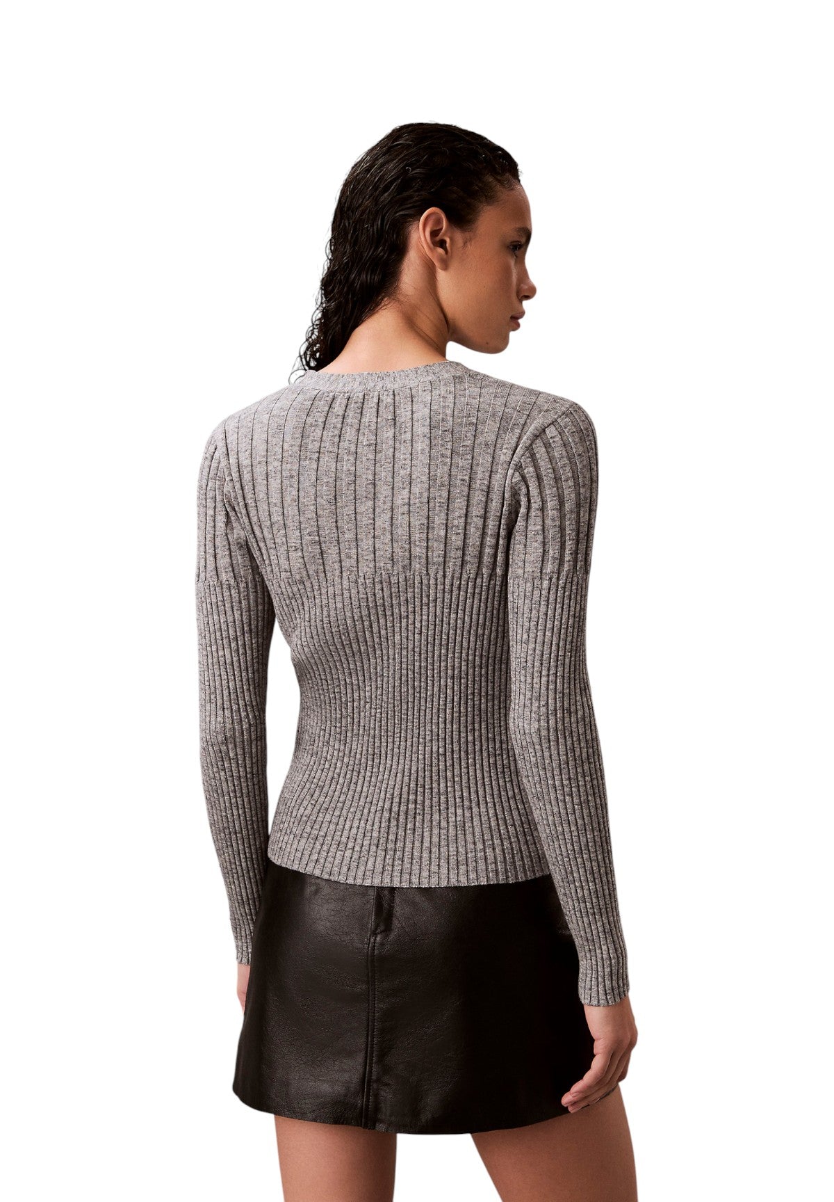 Cardigan Mouline Rib Cardigan LV047E331G Quiet Gray Melange