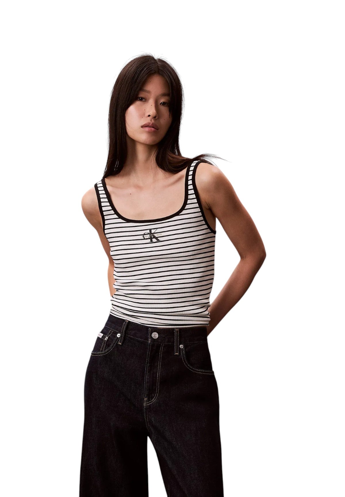 Canotta Striped Monologo Sco LV047F832G Black Stripe