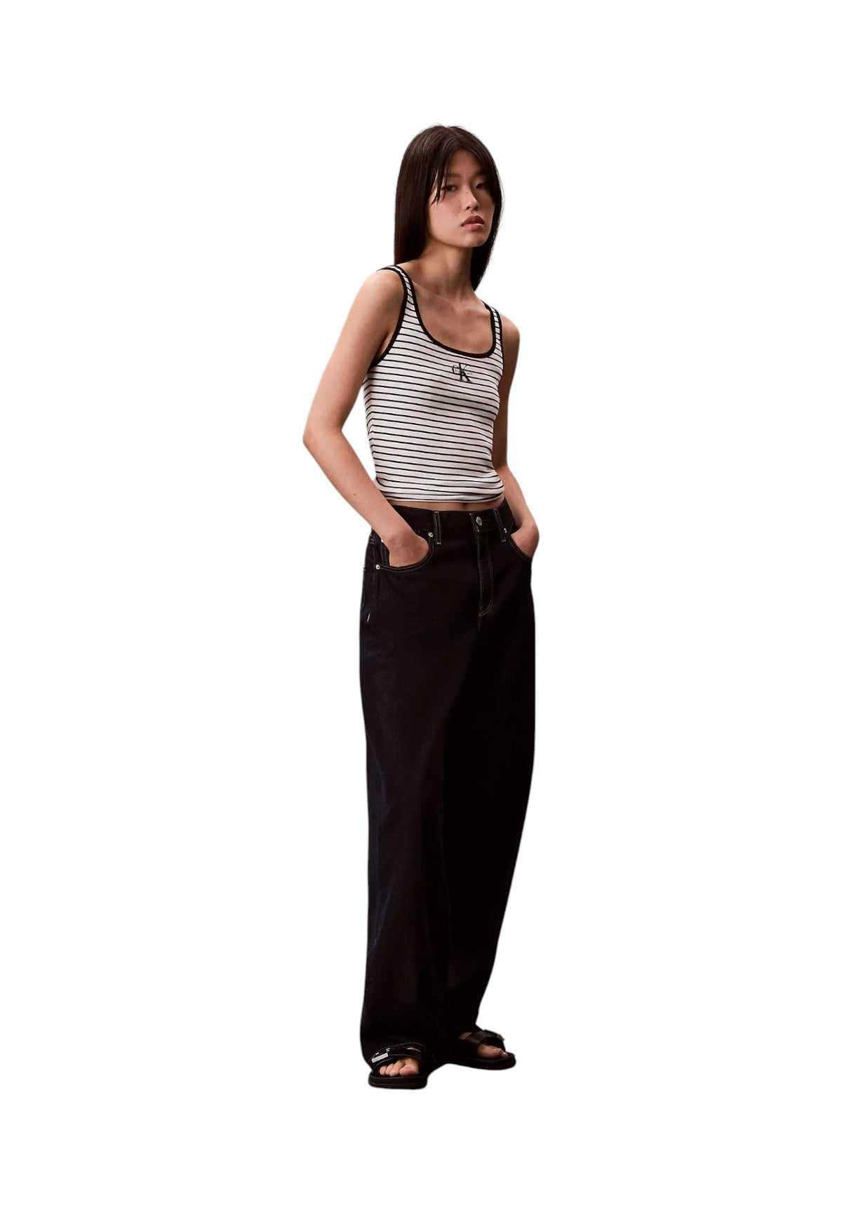 Canotta Striped Monologo Sco LV047F832G Black Stripe