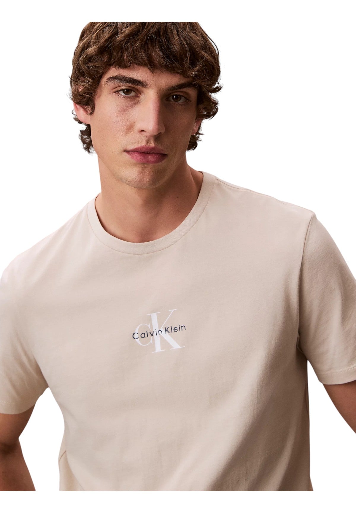 T-shirt a Maniche Corte Ss 30S Micro Monolog LV04RB866G Oatmeal