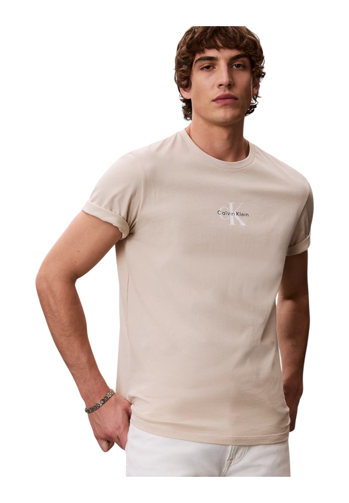 T-shirt a Maniche Corte Ss 30S Micro Monolog LV04RB866G Oatmeal