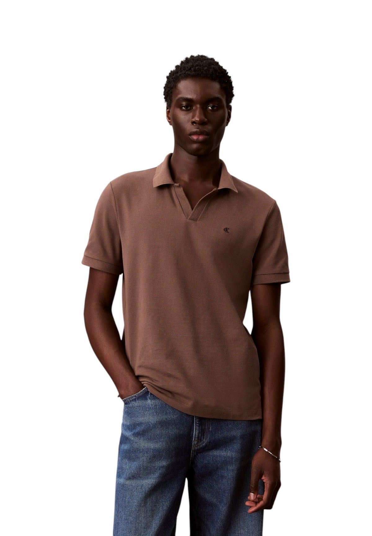 Polo Piqué Ss Open Collar Casua LV04RF215G Warm Oak