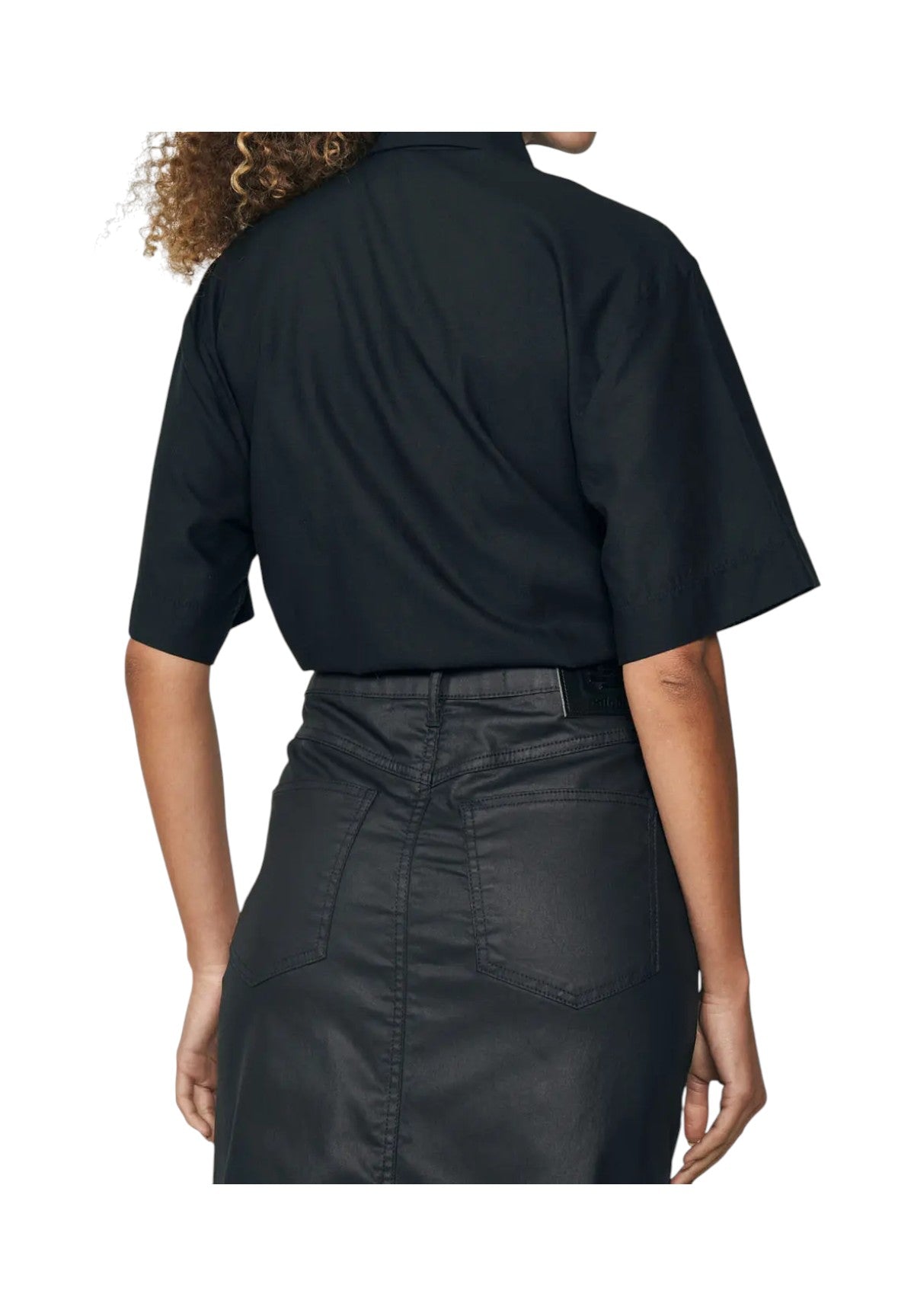 Camicia a Maniche Corte camicia logo strass 300102925 Nero