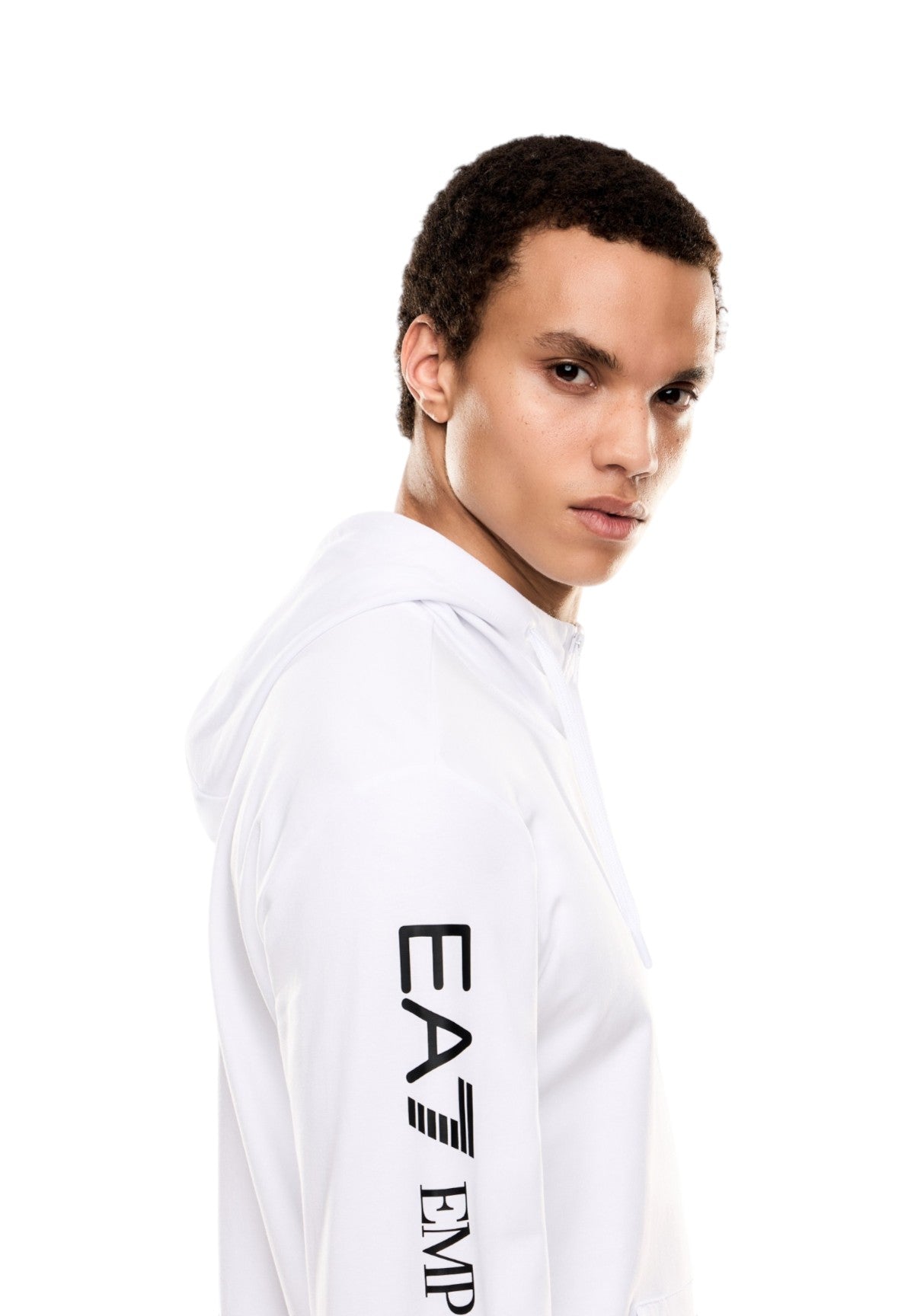 Felpa Pullover con Cappuccio 7M000568 White, black