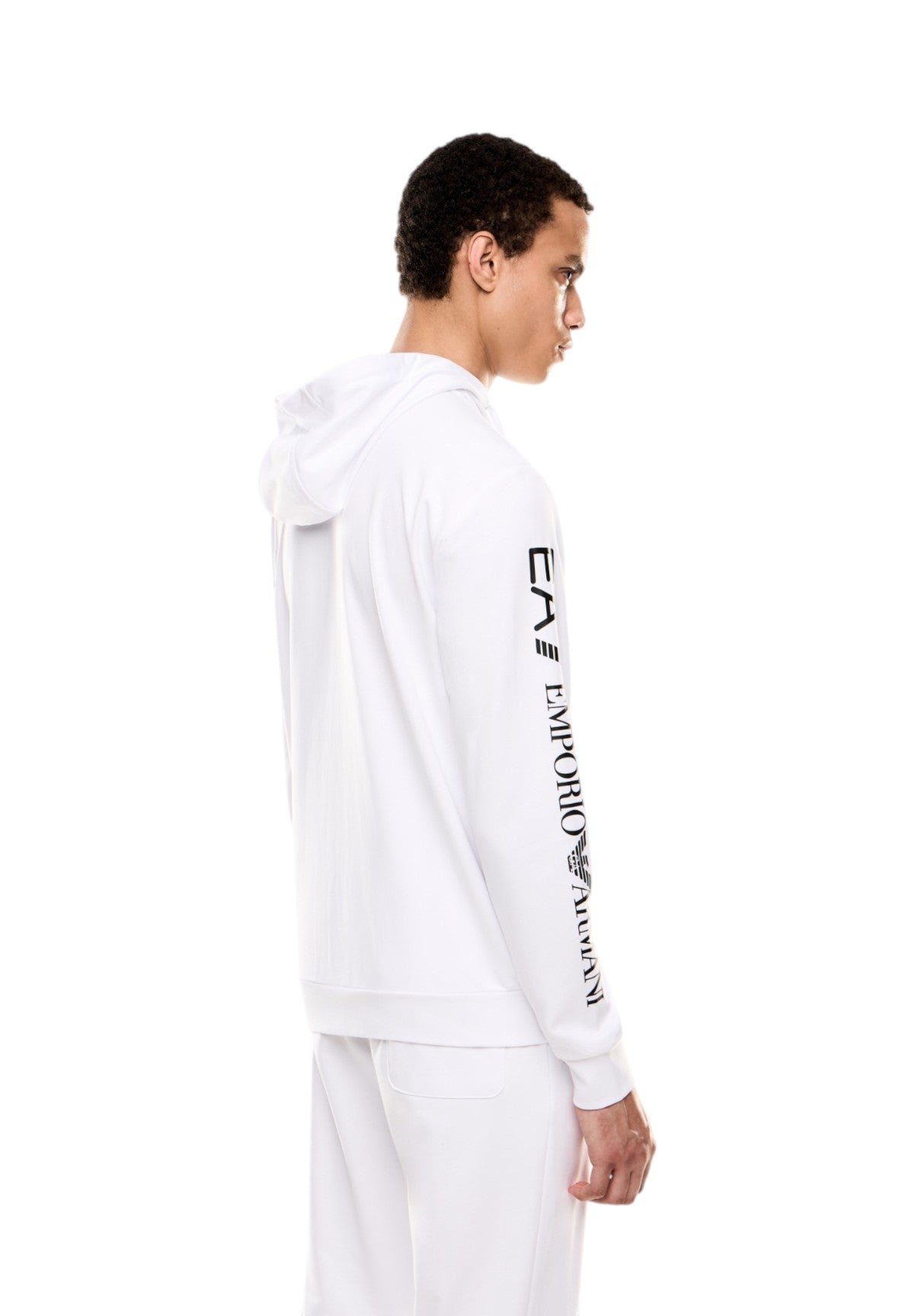Felpa Pullover con Cappuccio 7M000568 White, black