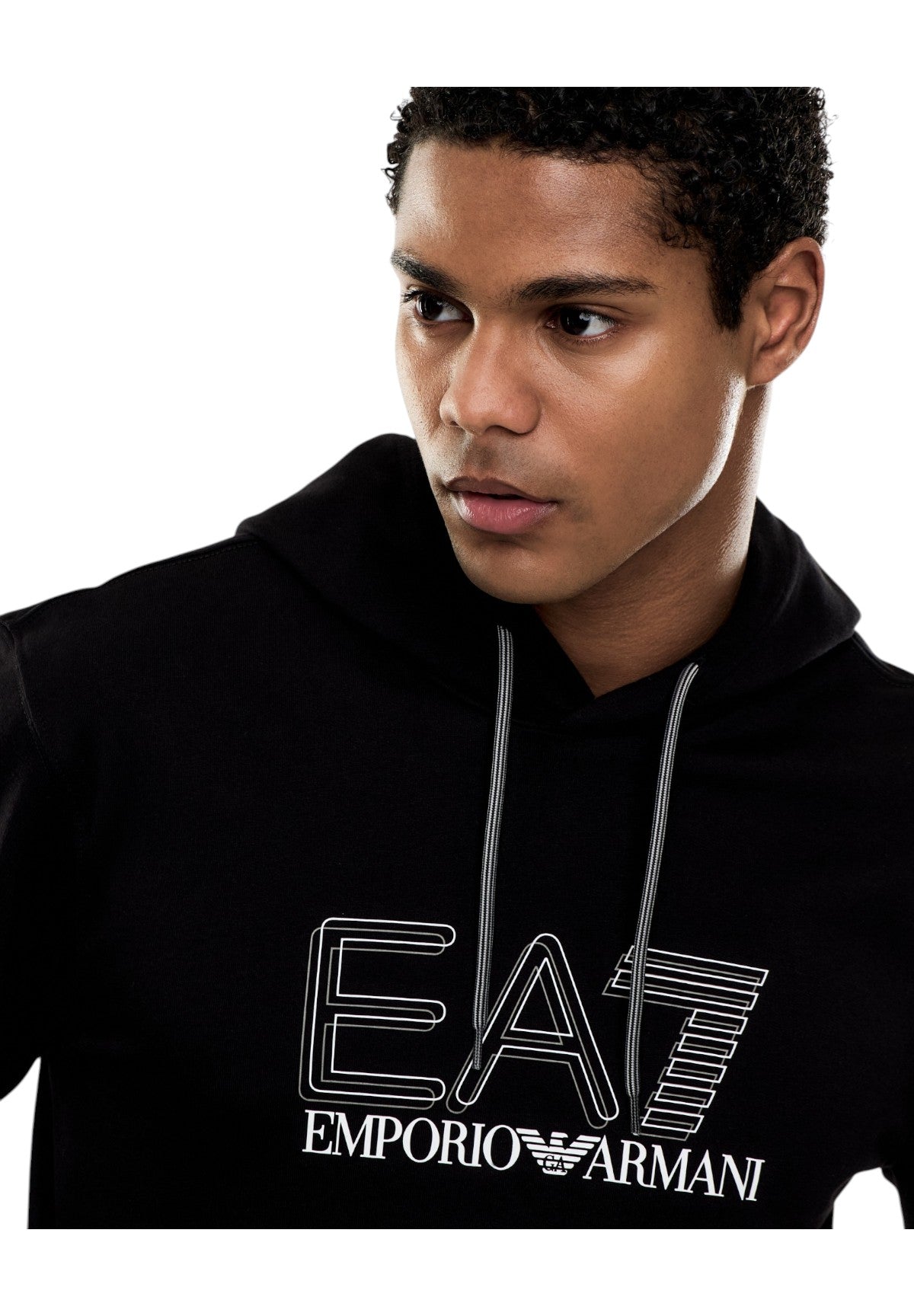 Felpa Pullover con Cappuccio 7M001313 Black