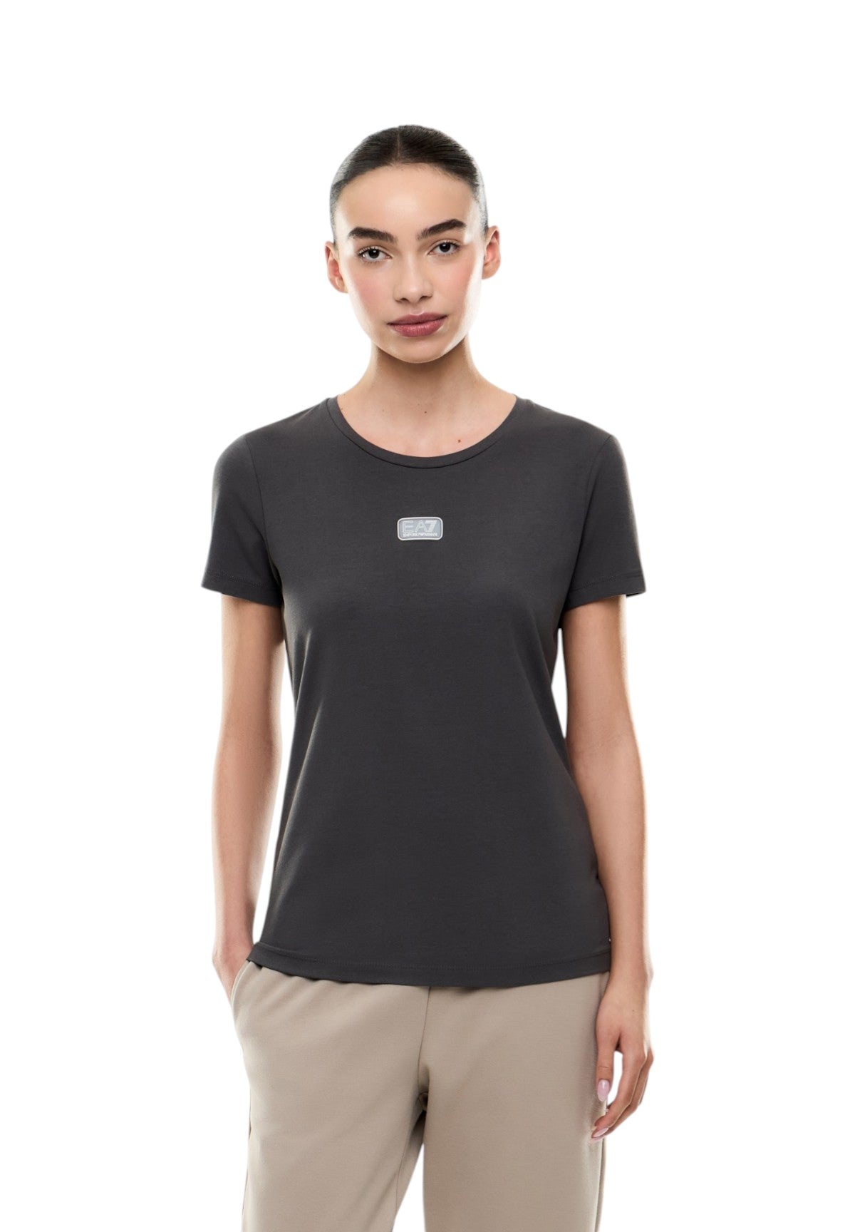 T-shirt a Maniche Corte 7W001114 Gray Pinstripe