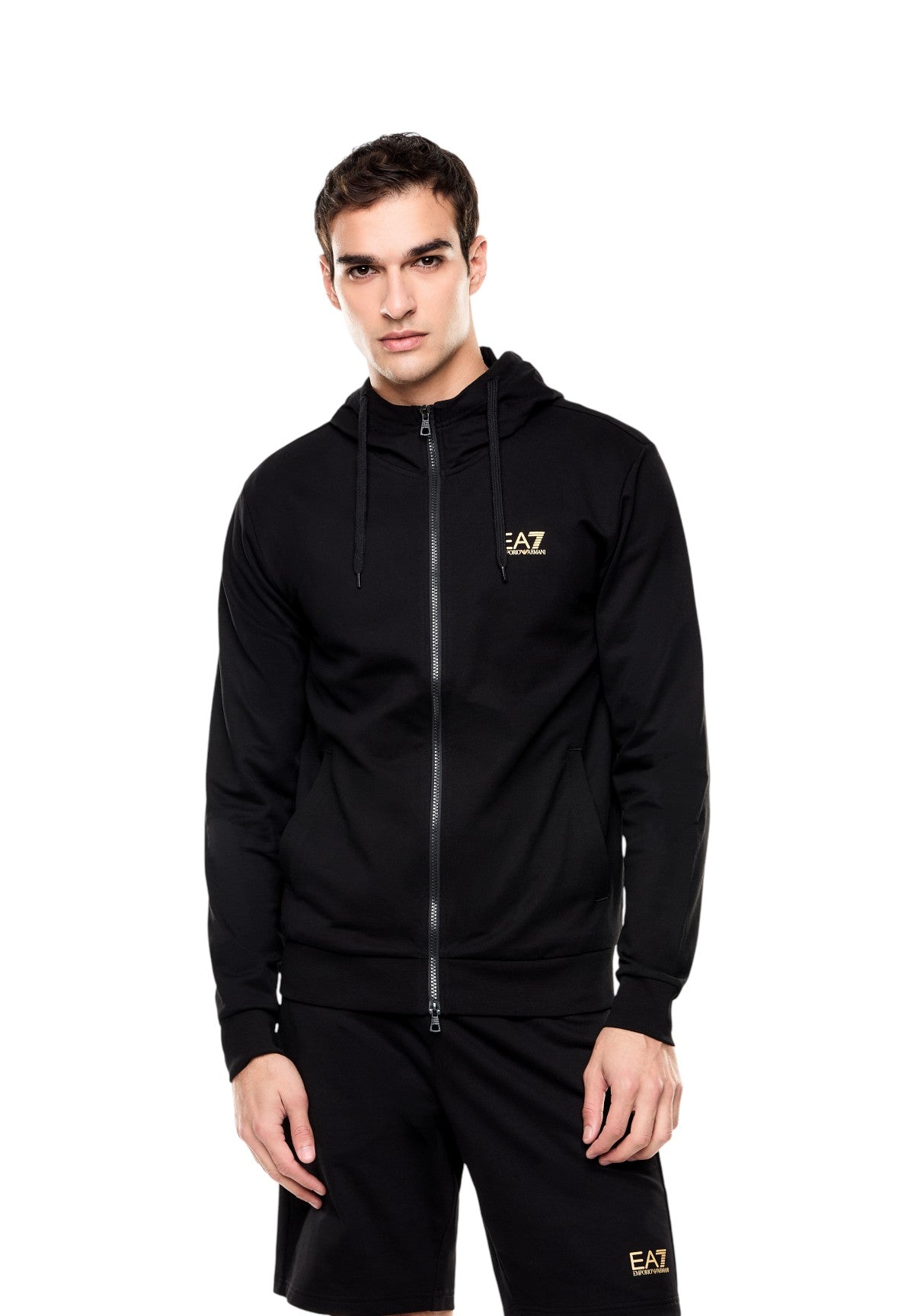 Felpa Full-Zip con Cappuccio 8NPM33 Black
