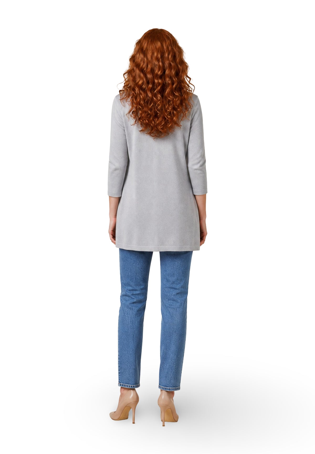 Cardigan 2615341041200 EMMGELA Grigio chiaro melange