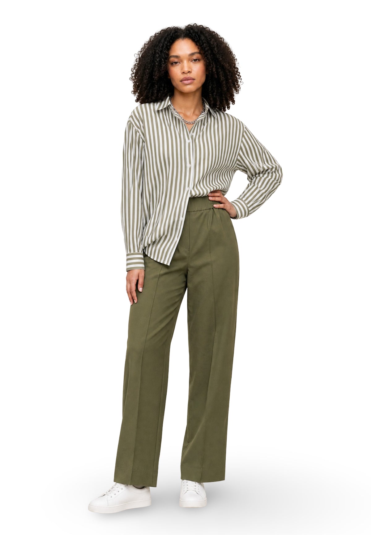 Camicia a Maniche Lunghe 2615111012200 EMMUGGIOSO Verde militare