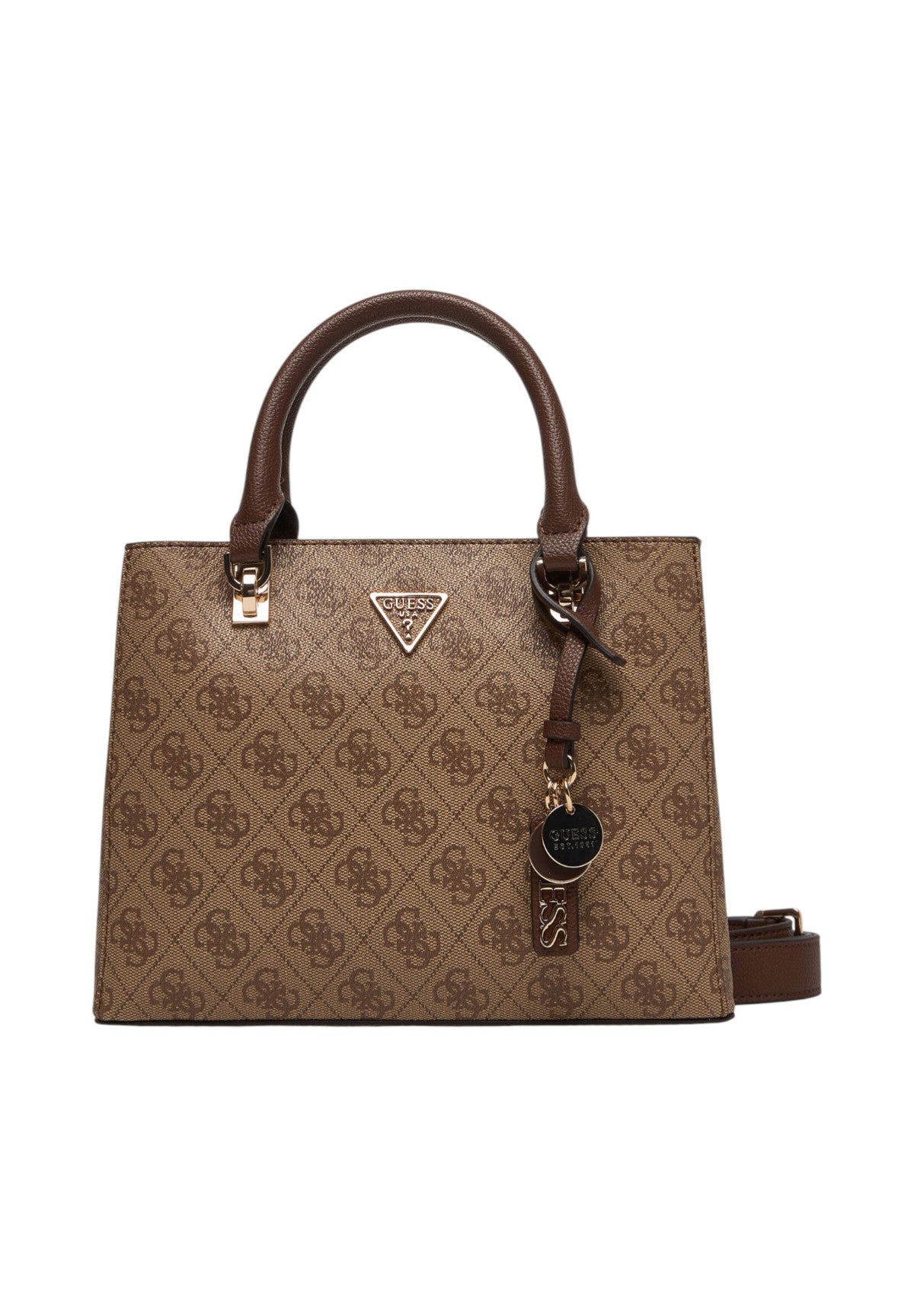 Borsa a Spalla Noelle Ii 3 Comp Shldr Xbody HWBG96 Latte Logo, Brown