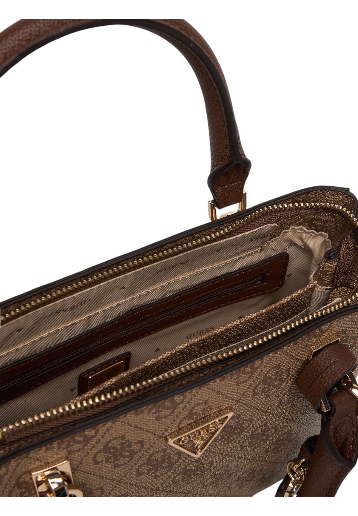 Borsa a Spalla Noelle Ii 3 Comp Shldr Xbody HWBG96 Latte Logo, Brown