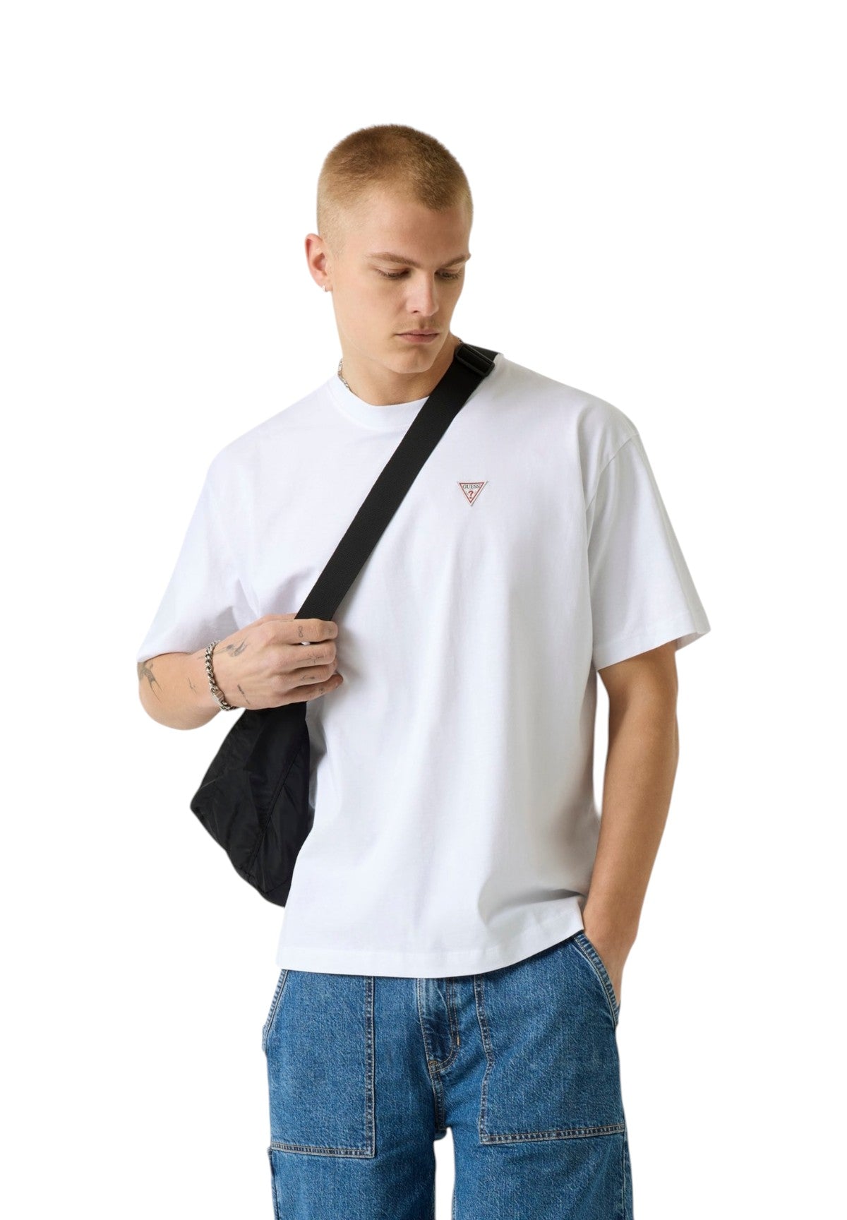 T-shirt a Maniche Corte Gj Ss Cn Os Mini Triangle Tee M4YI46 Pure White