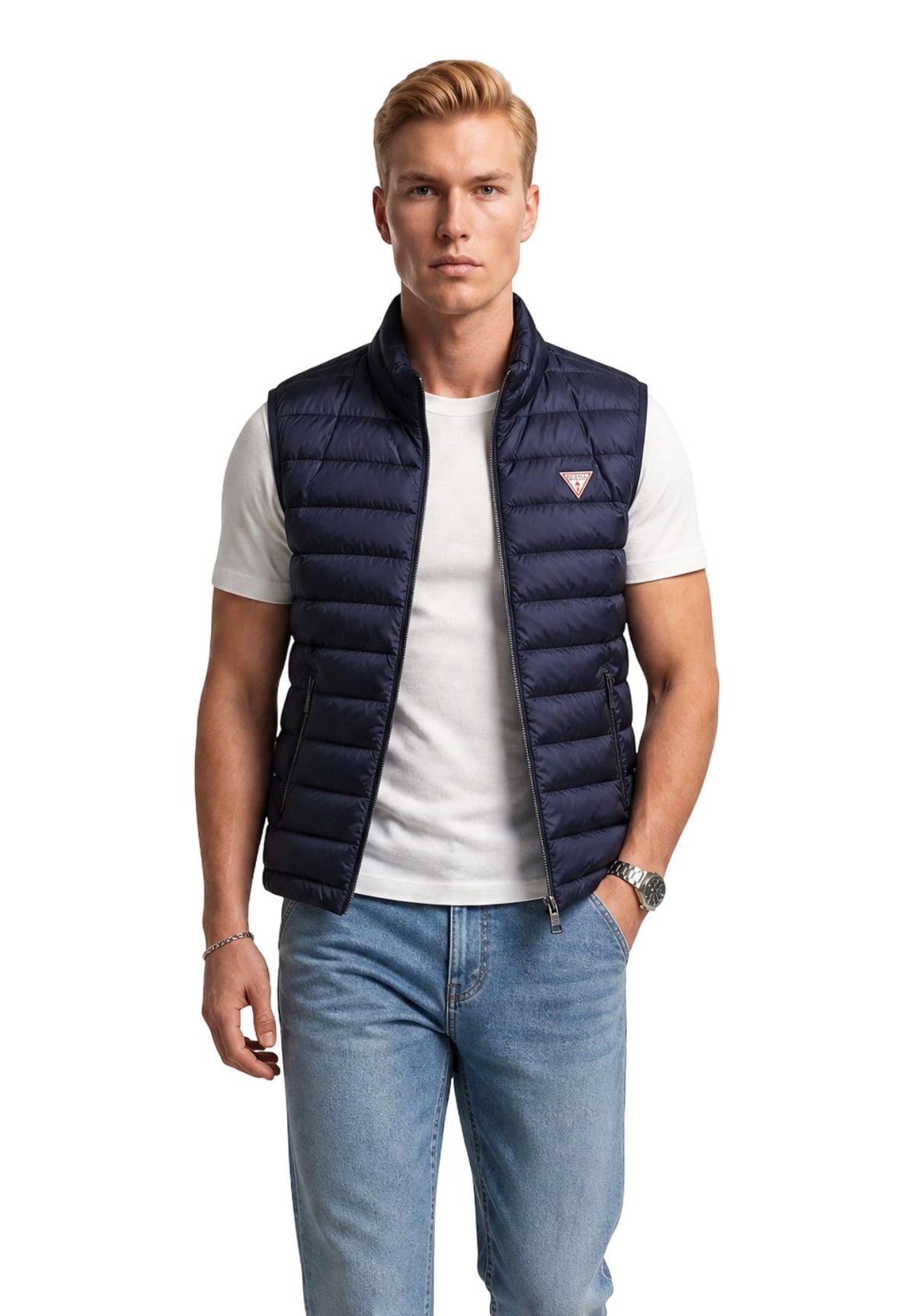 Smanicato Gilet Gj Hooded Puffer Vest M5RN55 Daring Ocean