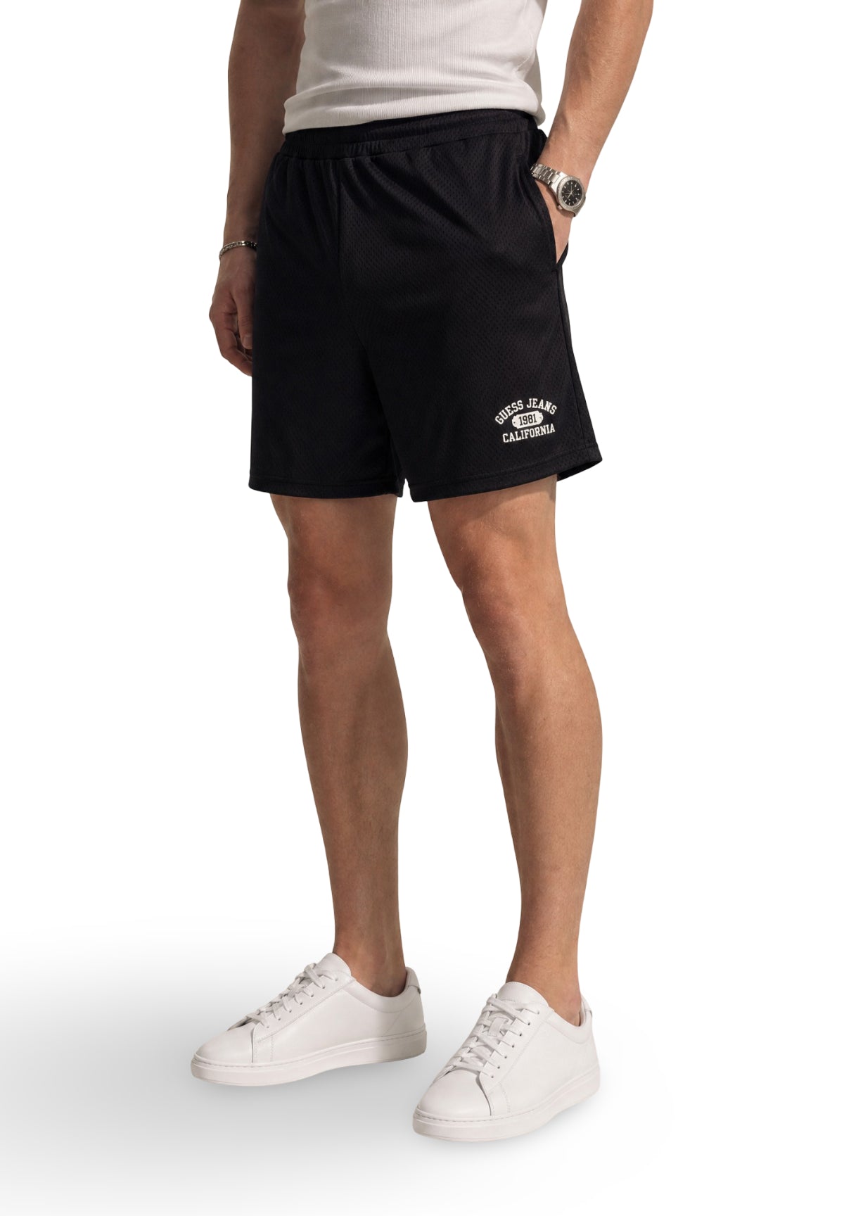 Bermuda in Felpa Gj Reg Fit Mesh Shorts M6GDC0 Jet Black A996
