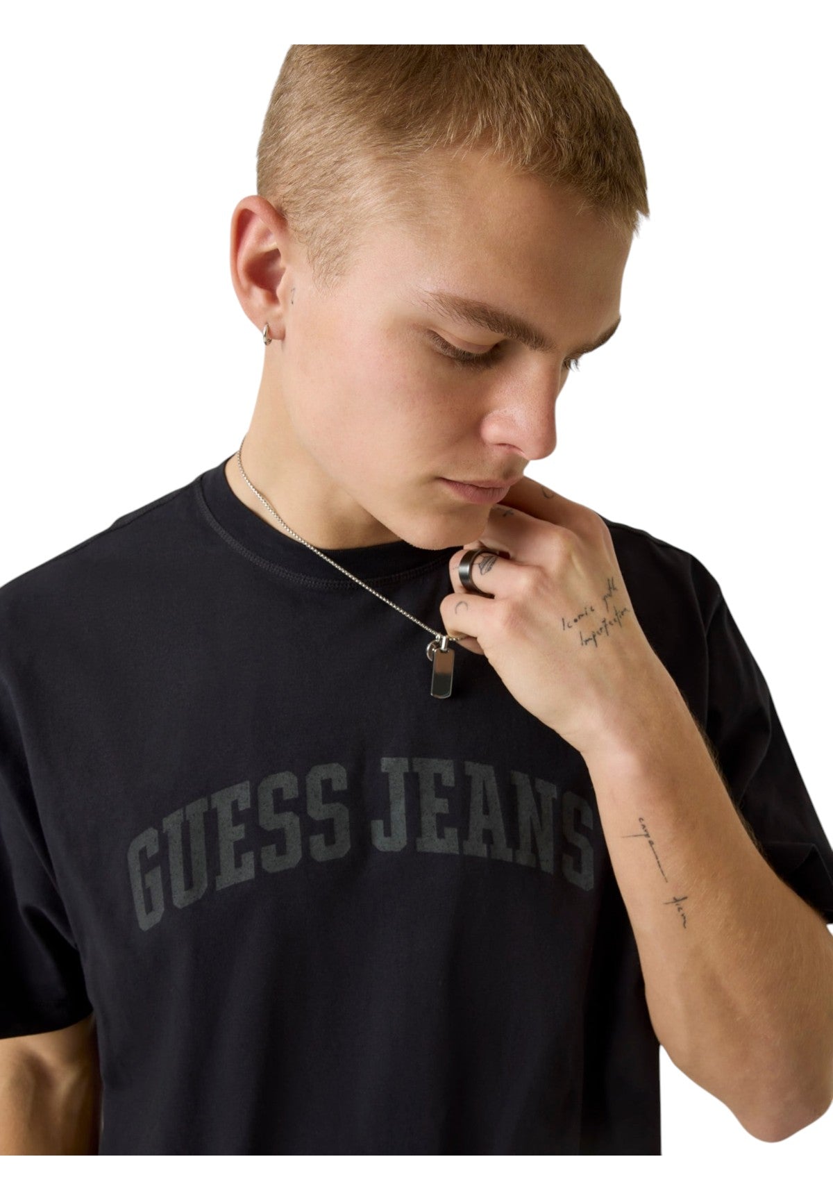 T-shirt a Maniche Corte Gj Ss Cn Boxy Cropped Tee M6GIB6 Jet Black Multi