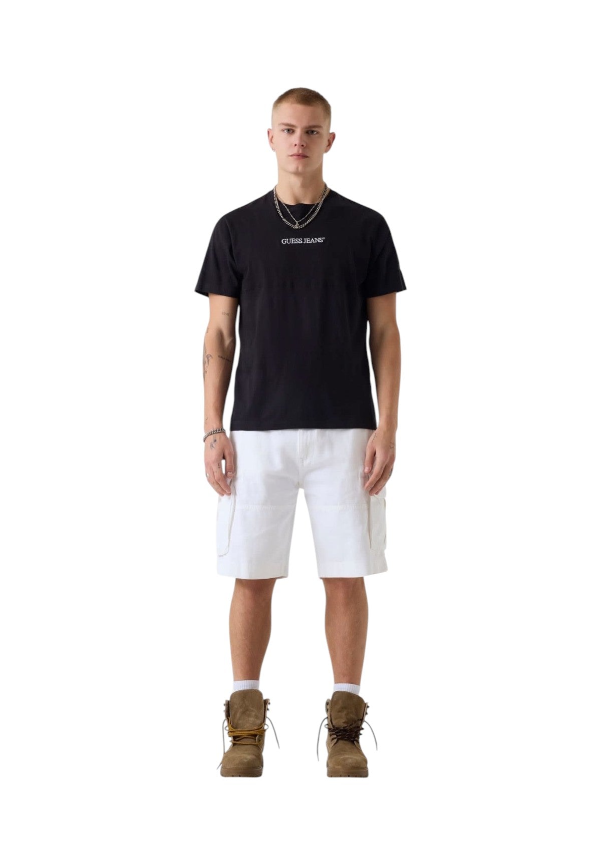 T-shirt a Maniche Corte Gj Reg Fit Jacquard Stripe Tee M6GIZ3 Jet Black Multi