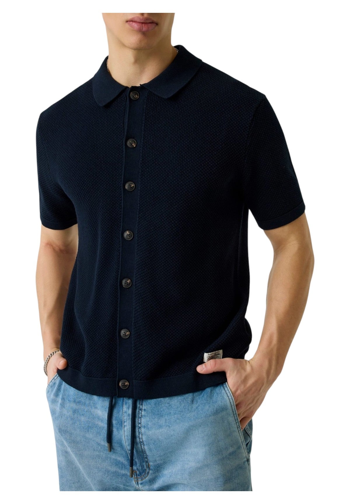 Polo Collo Derby Gj Ss Buttoned Polo Swtr M6GRZ1 Daring Ocean