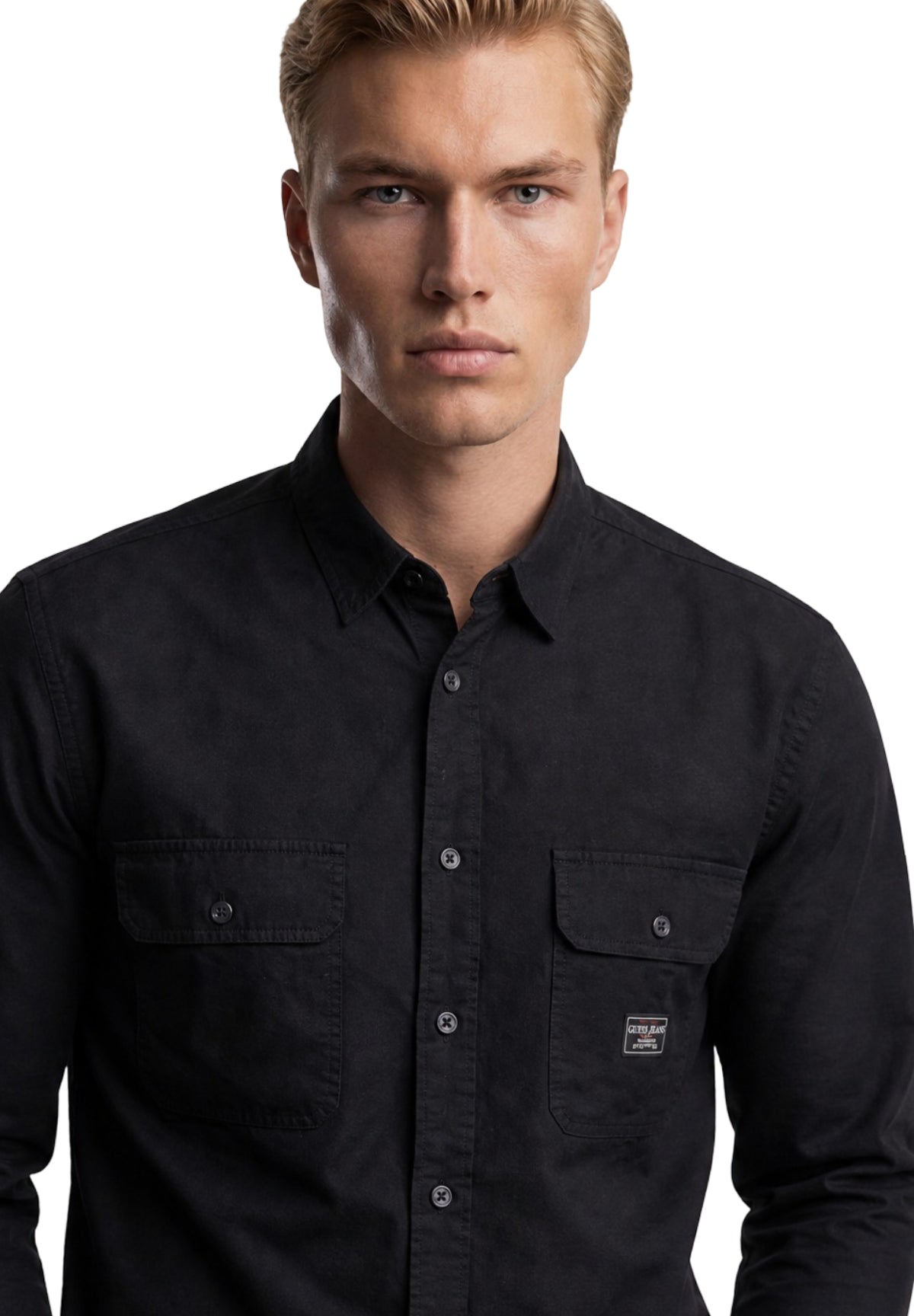 Camicia a Maniche Lunghe Gj Ls Boxi Cropped Pocket Shir M6RH60 Jet Black A996