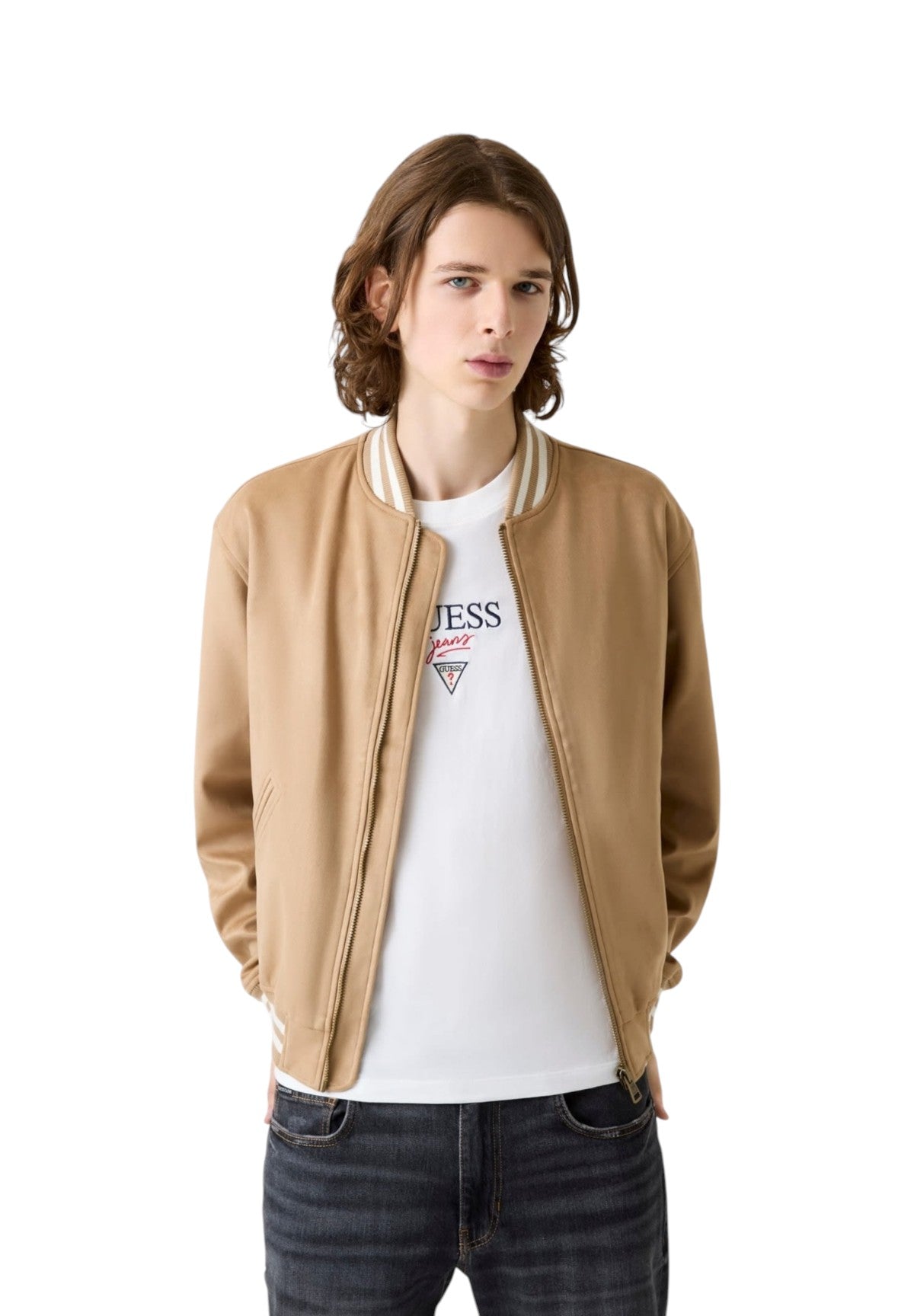 Giubbotto Gj Faux Suede Bomber M6RL0J Desert Mud