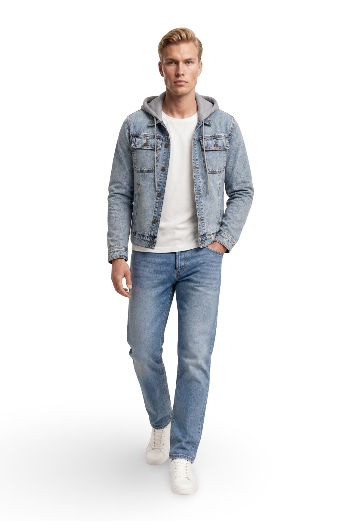 Giubbino di Jeans Gj Cropped Trucker Jacket M6RN67 Gj Tinted Medium Mar