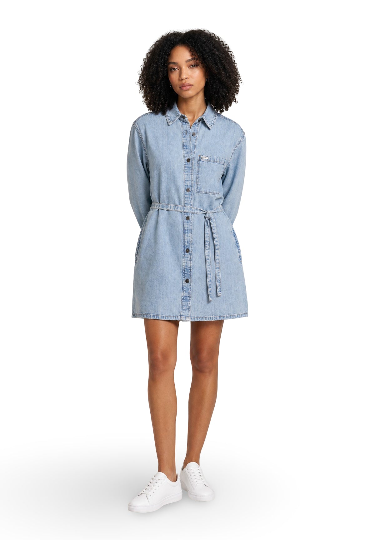 Abito Gj Ls Denim Shirt Dress W6RK26 Gj River Light Vinta